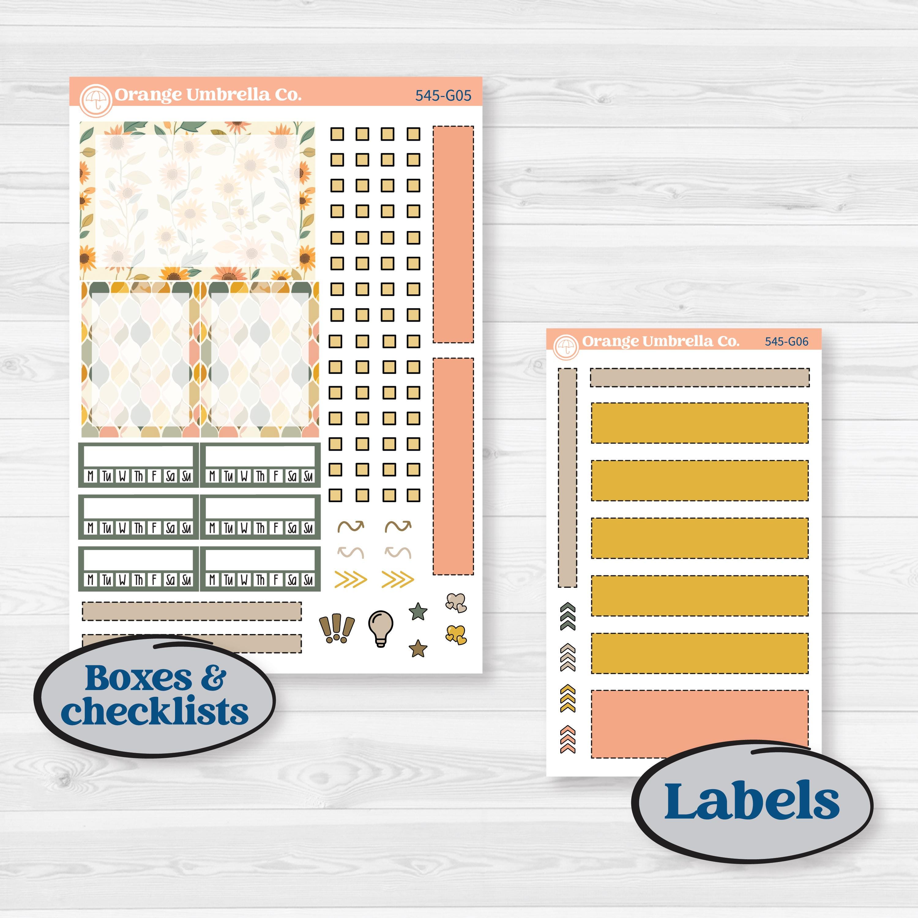 Pumpkin Patch Stickers | Erin Condren A5 Weekly Dashboard Planner Kit Stickers | Oh My Gourd | KIT-545-G4