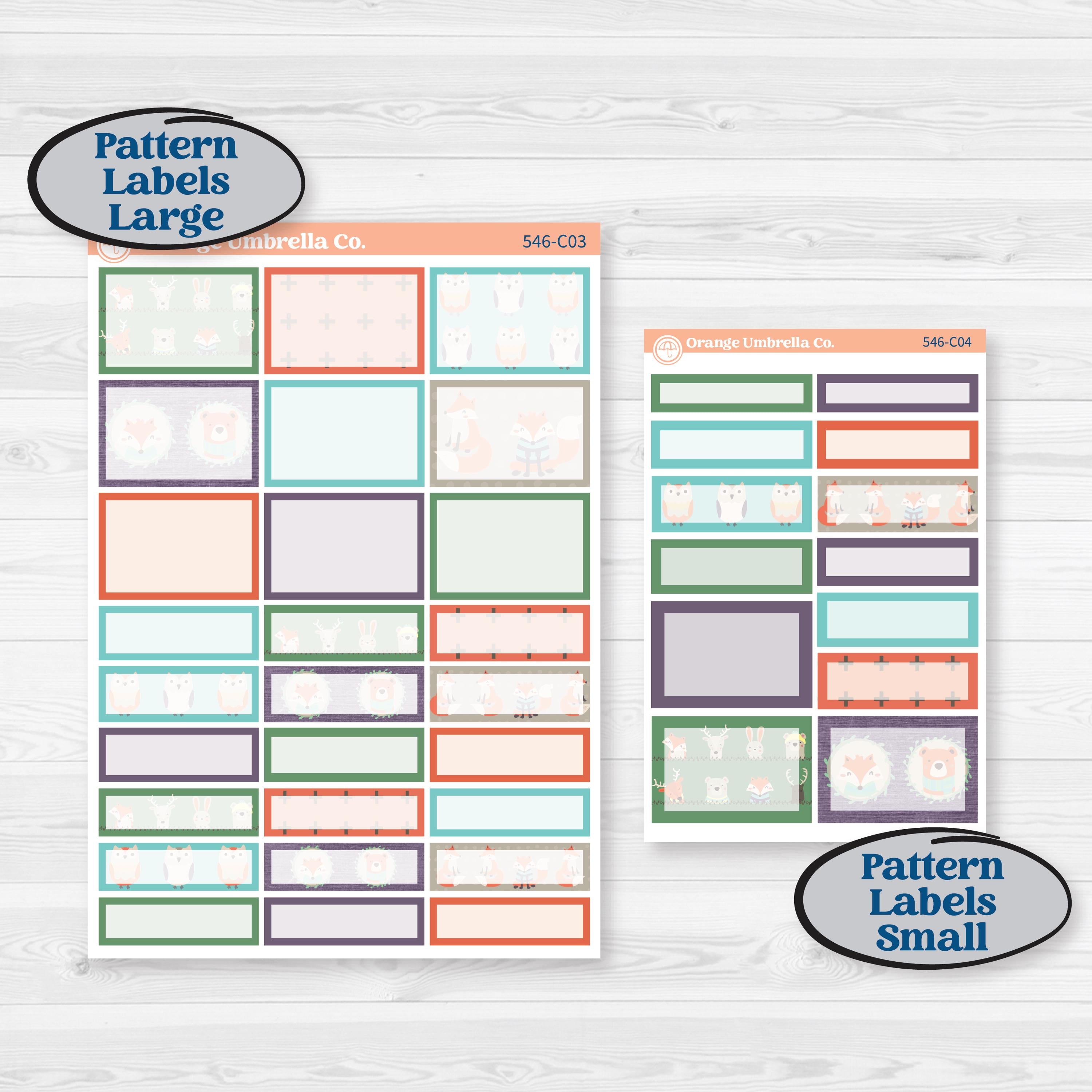 Woodland Animals Kit | Weekly Add-On Labels Planner Kit Stickers | Forest Fluffs | KIT-546-C