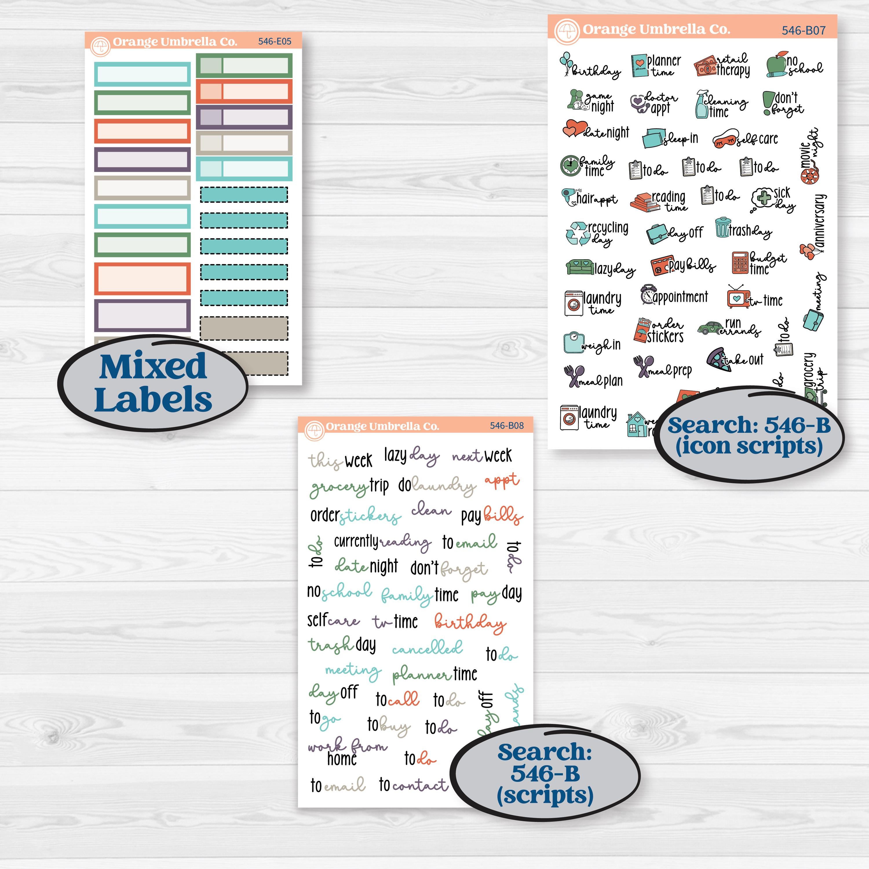 Woodland Animals Kit | Hobonichi Cousin Weekly & Daily Planner Kit Stickers | Forest Fluffs | KIT-546-E