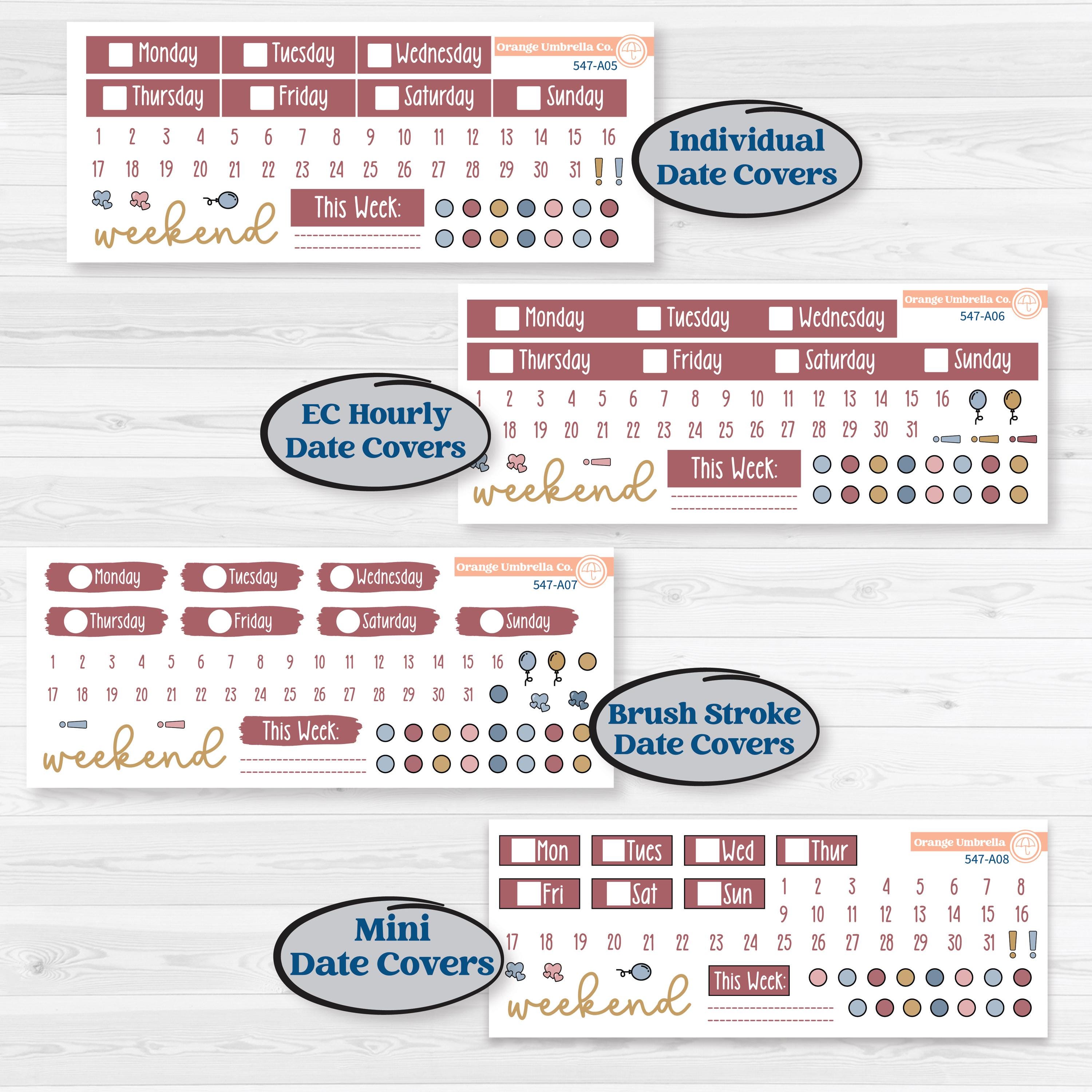 Rainy Autumn Kit | Weekly Sticker Kit for Vertical Planners like Erin Condren | Rain Fall | KIT-547-A
