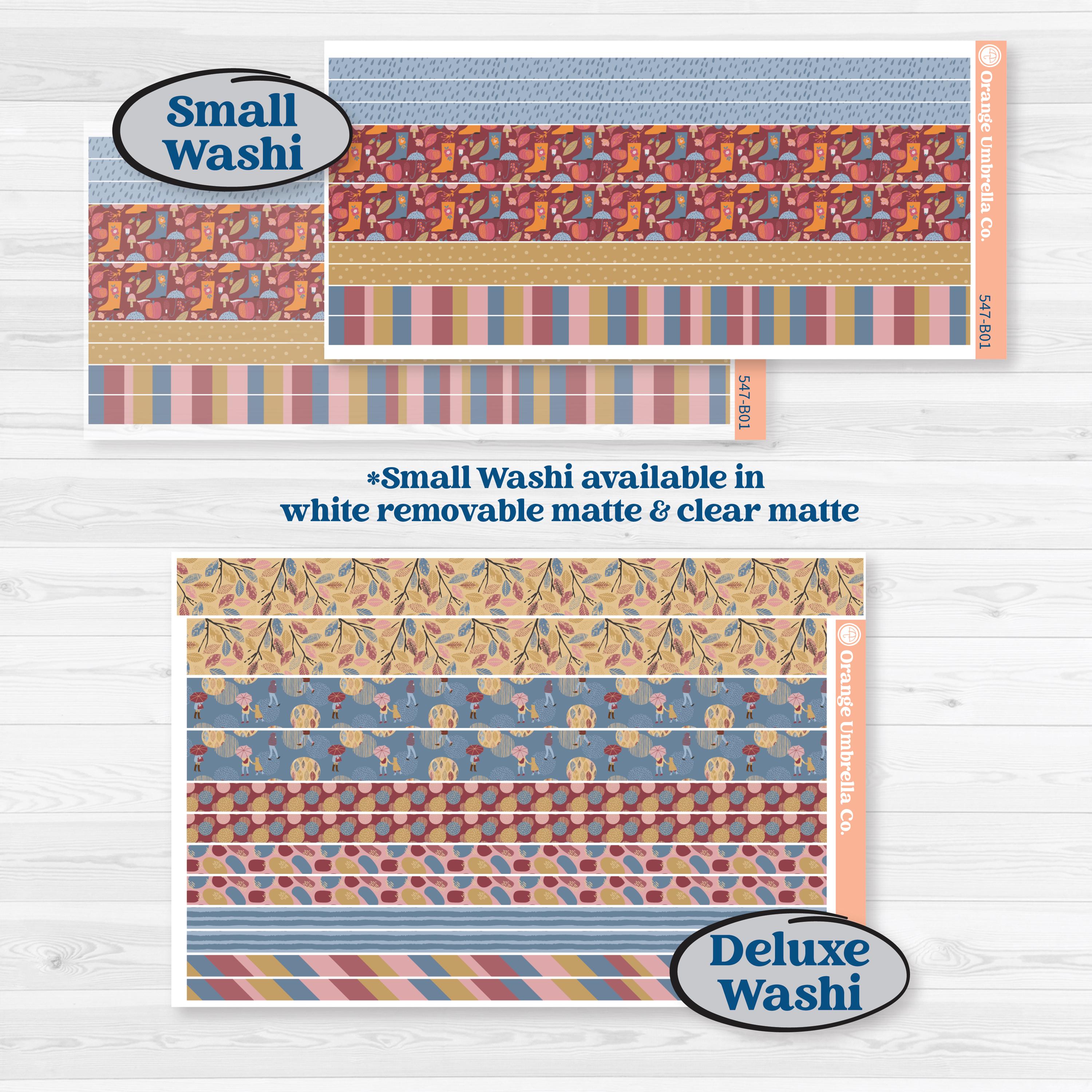 Rainy Autumn Kit | Weekly Add-On Planner Kit Stickers | Rain Fall | KIT-547-B