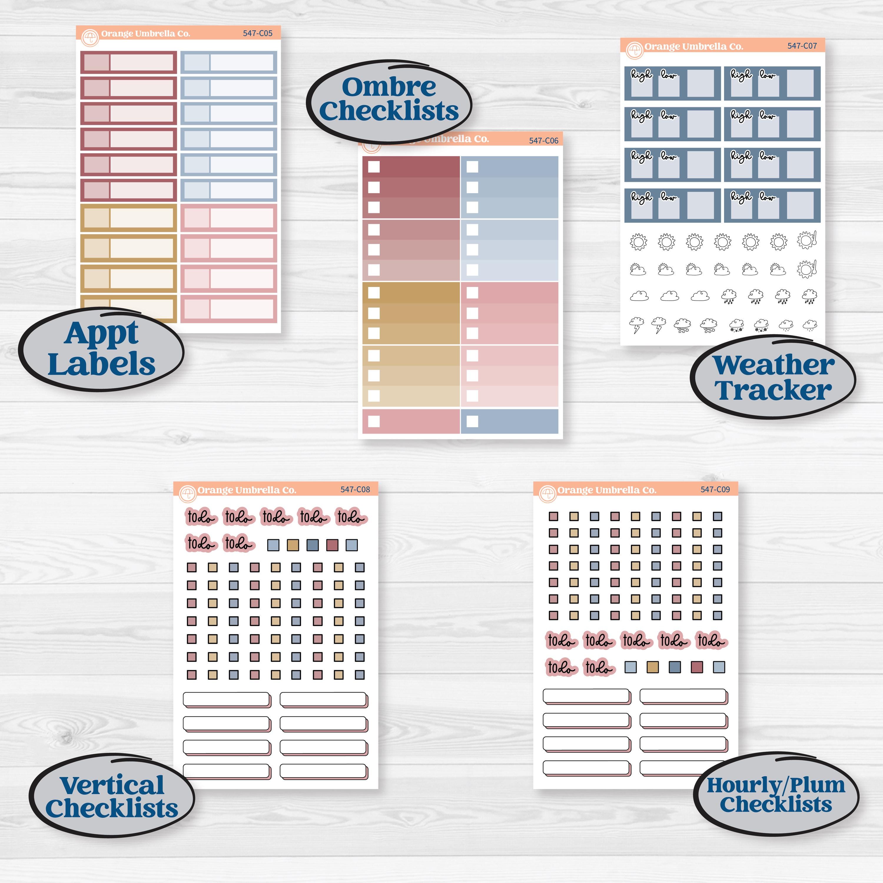 Rainy Autumn Kit | Weekly Add-On Labels Planner Kit Stickers | Rain Fall | KIT-547-C