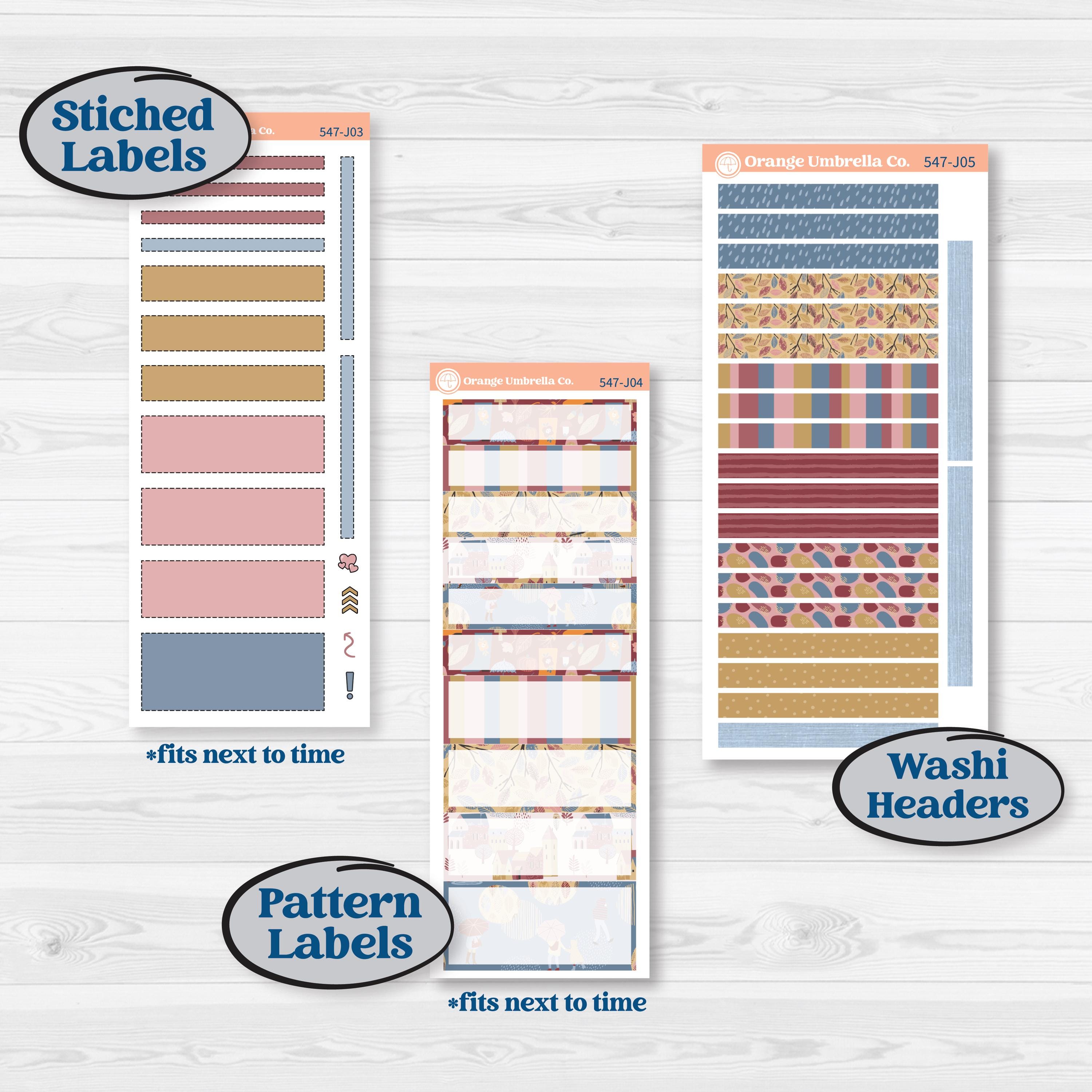 Rainy Autumn Kit | A5 Daily Duo Planner Kit Stickers | Rain Fall | KIT-547-J