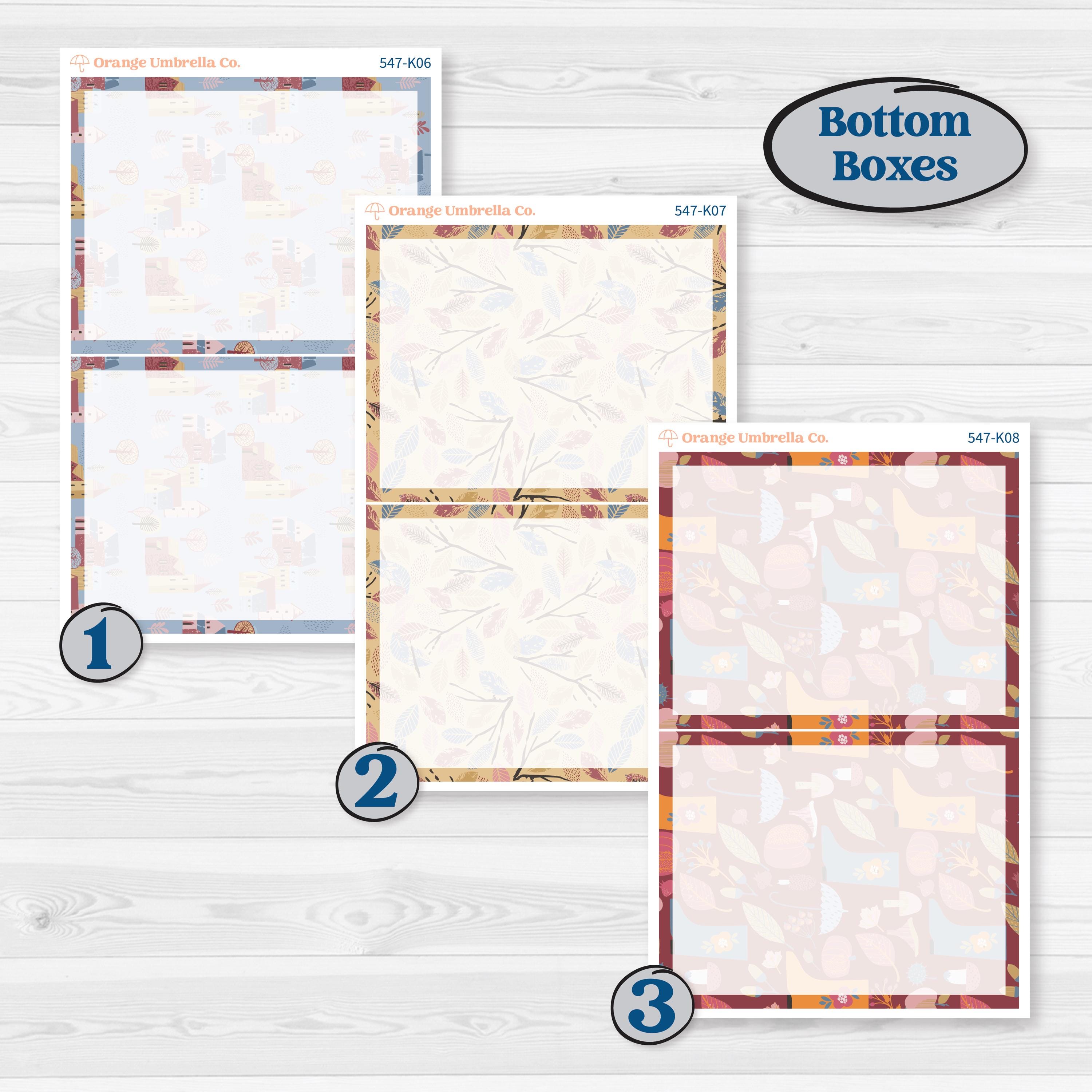 Rainy Autumn Kit | 7x9 Erin Condren Daily Duo Planner Kit Stickers | Rain Fall | KIT-547-K