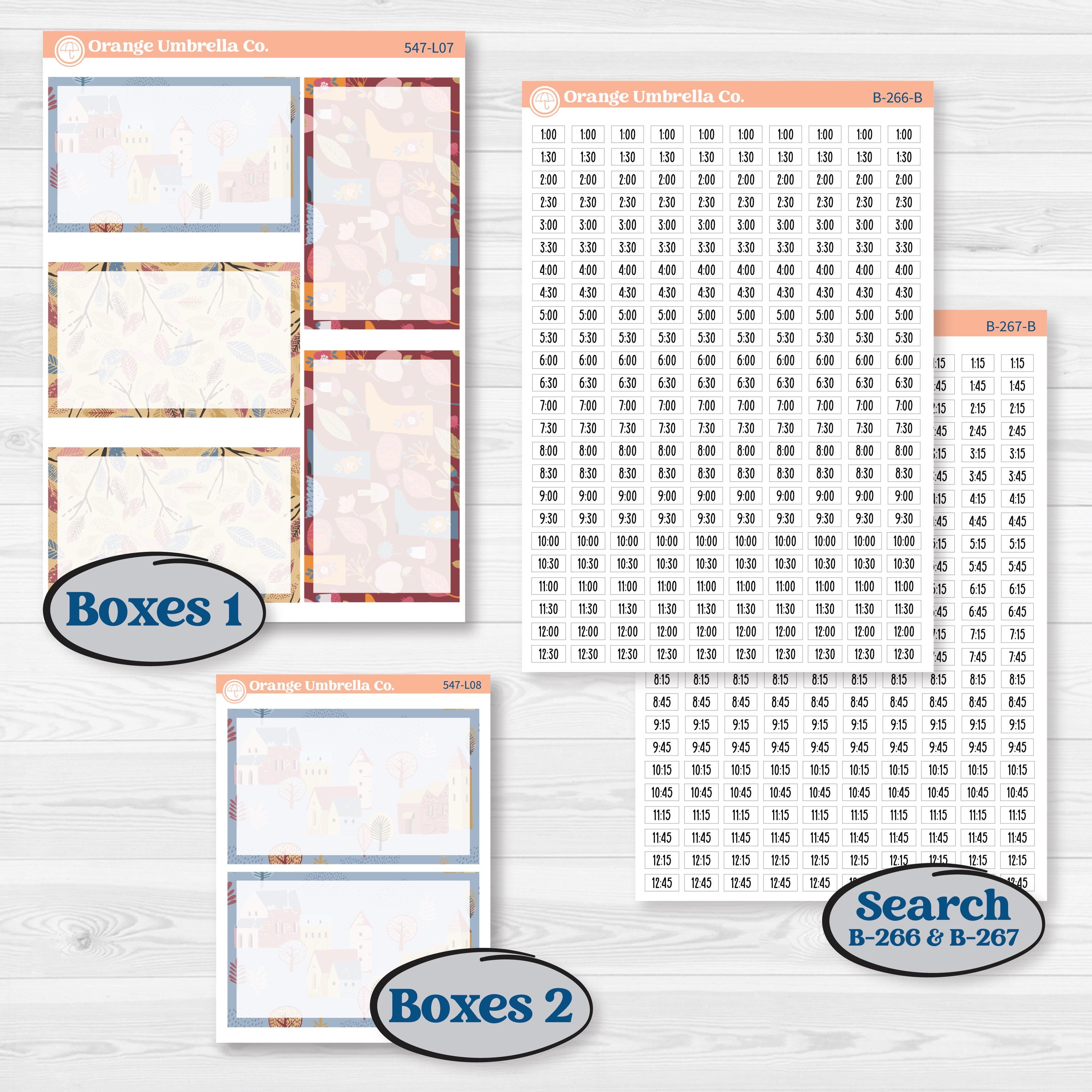 Rainy Autumn Kit | 7x9 Plum Daily Planner Kit Stickers | Rain Fall | KIT-547-L