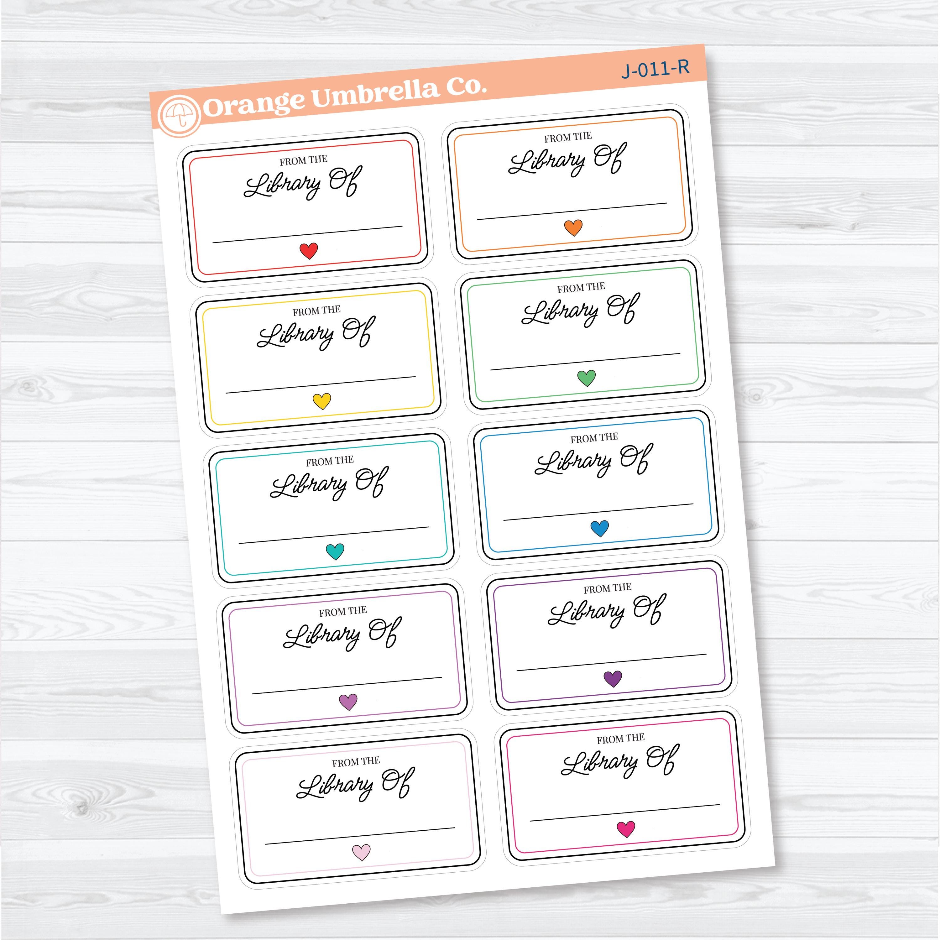 From the Library Of Bookplate Stickers | Reading Journal Planner Stickers | J-011