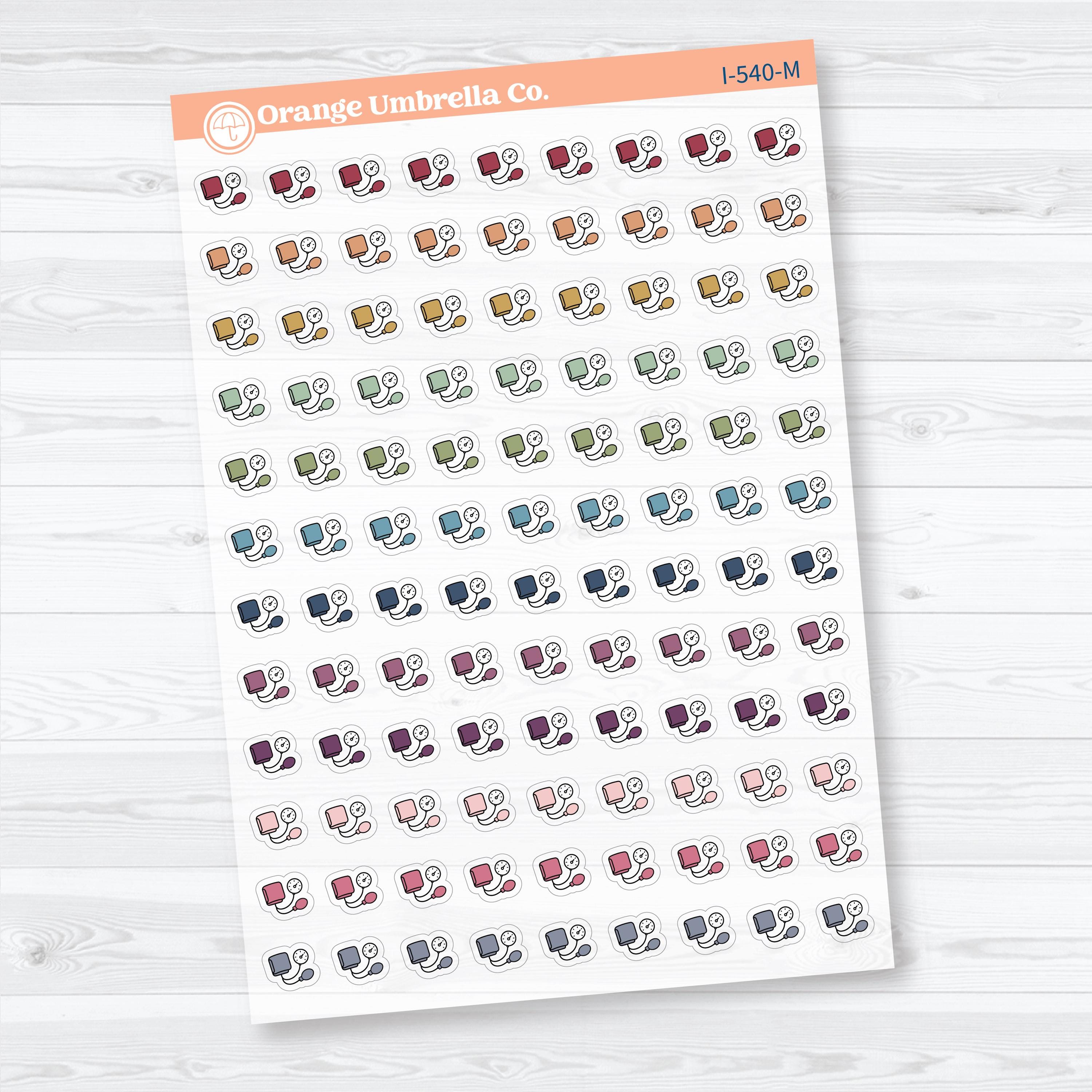 Blood Pressure Icons | Clear Matte Health Planner Stickers | I-540-CM