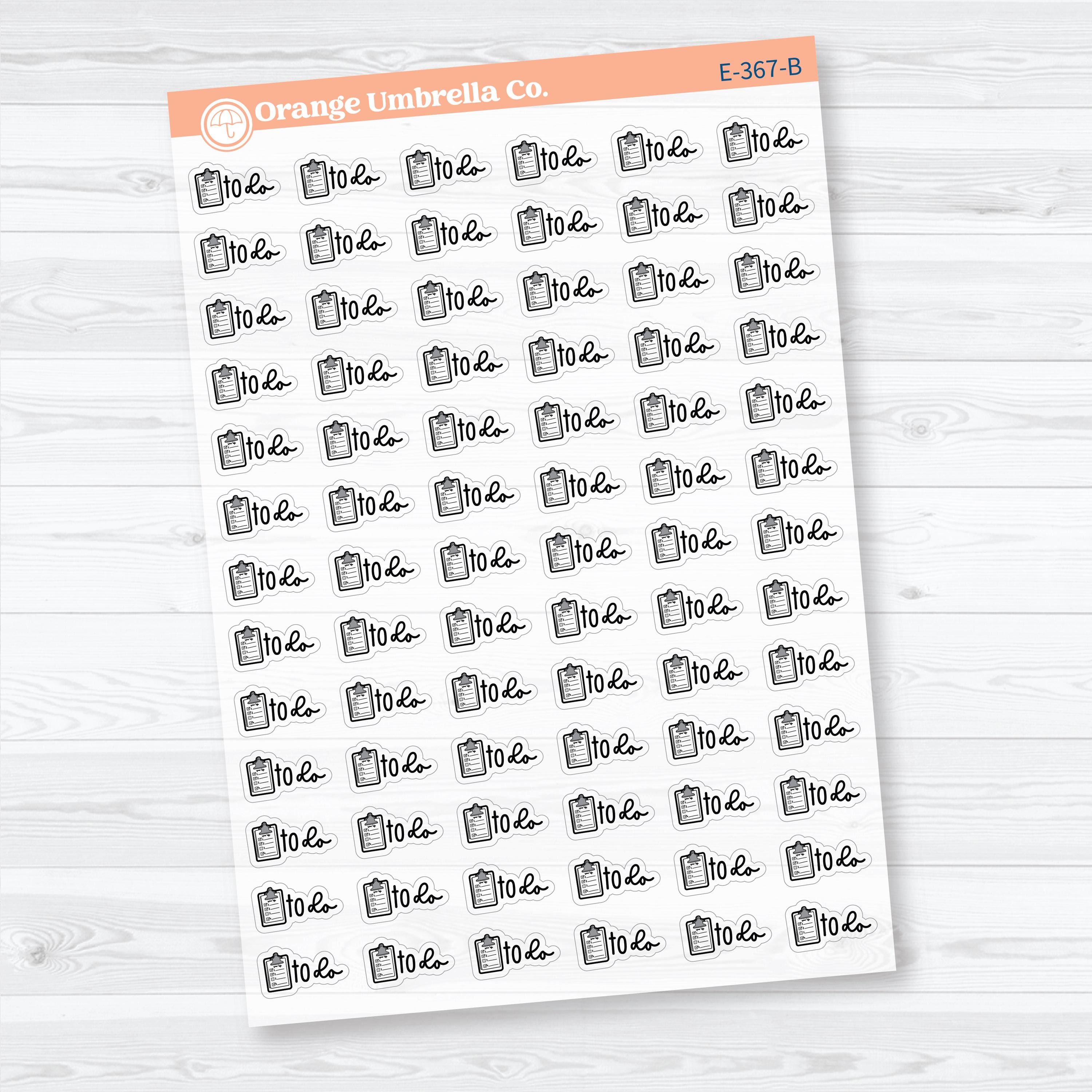 To Do Event Labels | Clear Matte Task Planner Stickers | E-367-CM