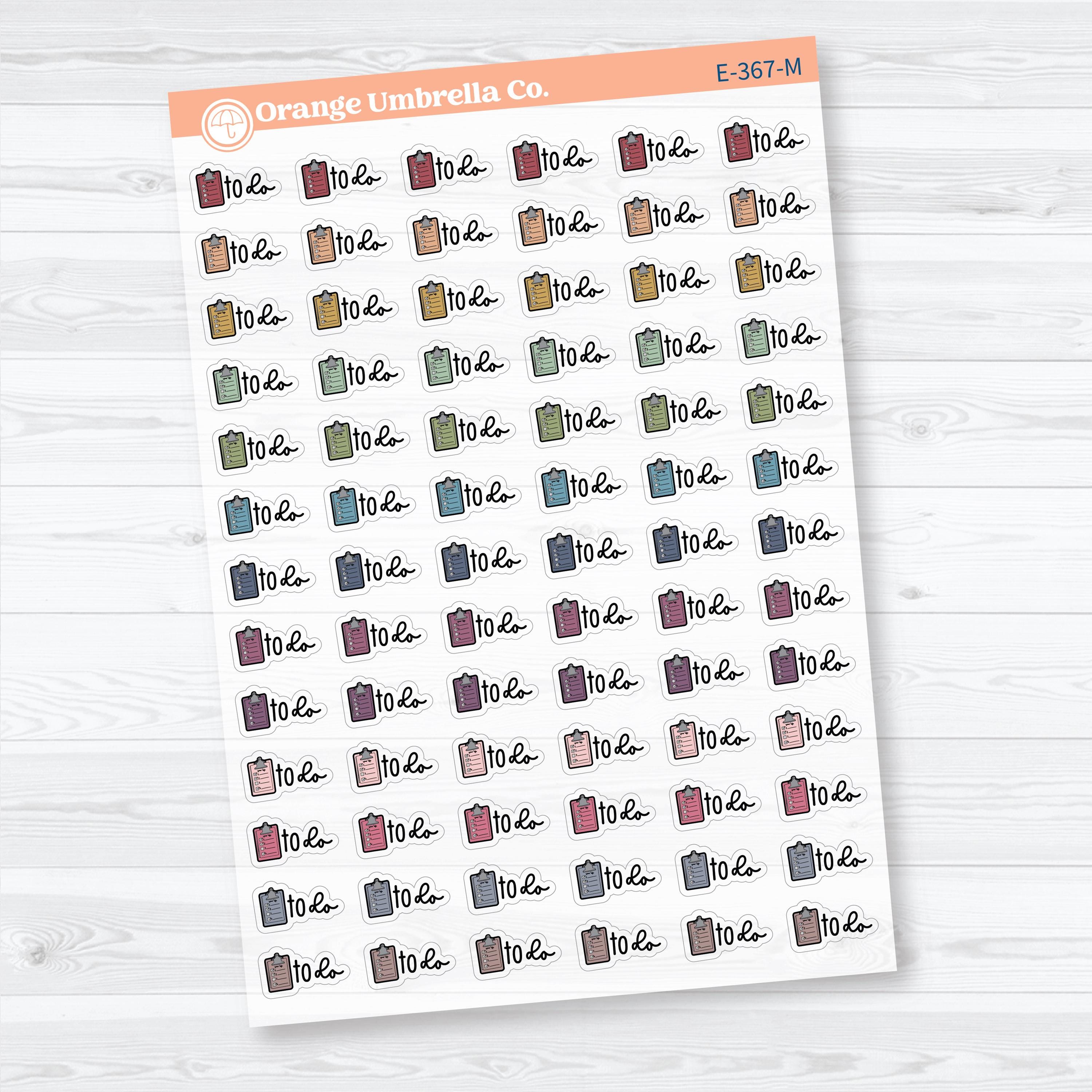 To Do Event Labels | Clear Matte Task Planner Stickers | E-367-CM