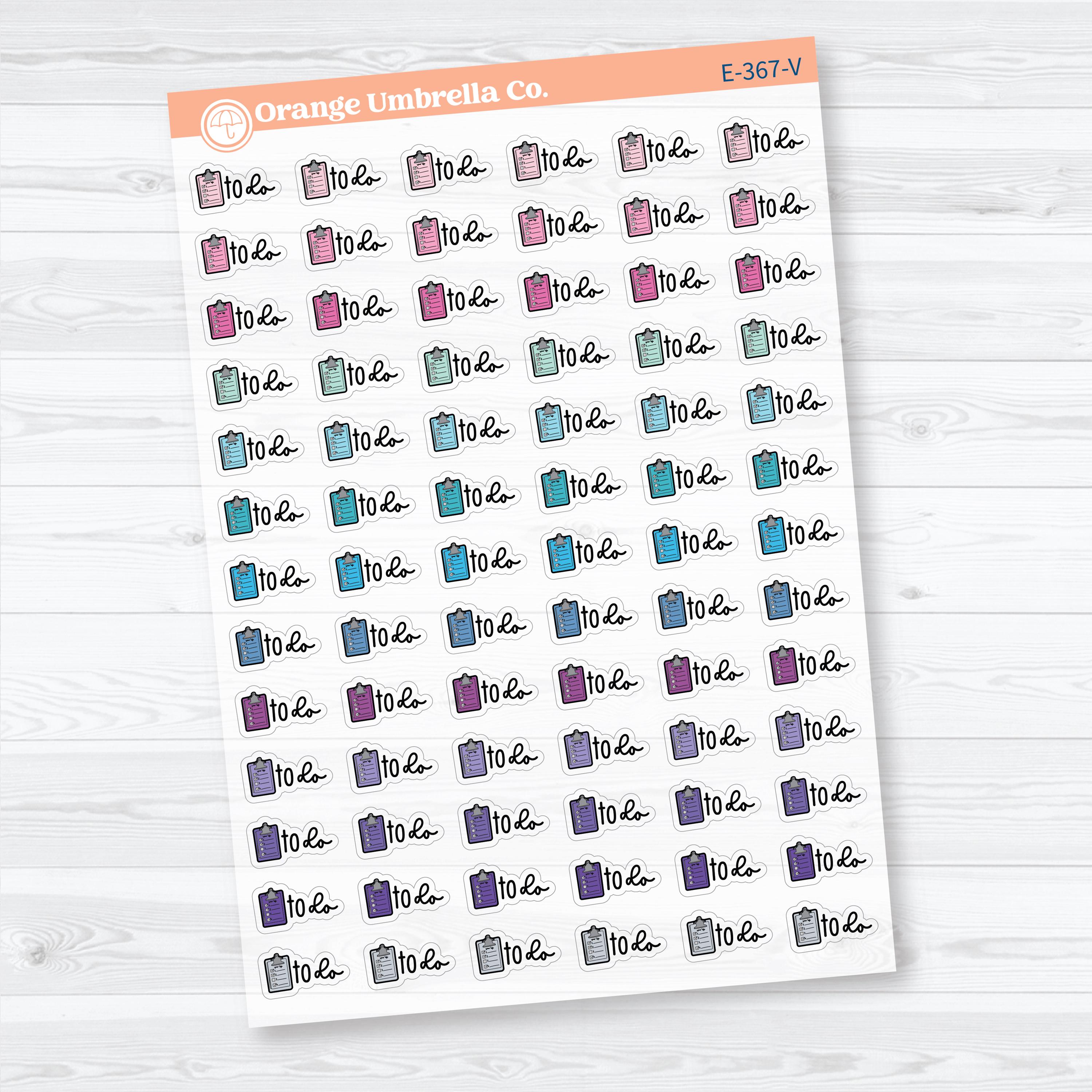 To Do Event Labels | Clear Matte Task Planner Stickers | E-367-CM