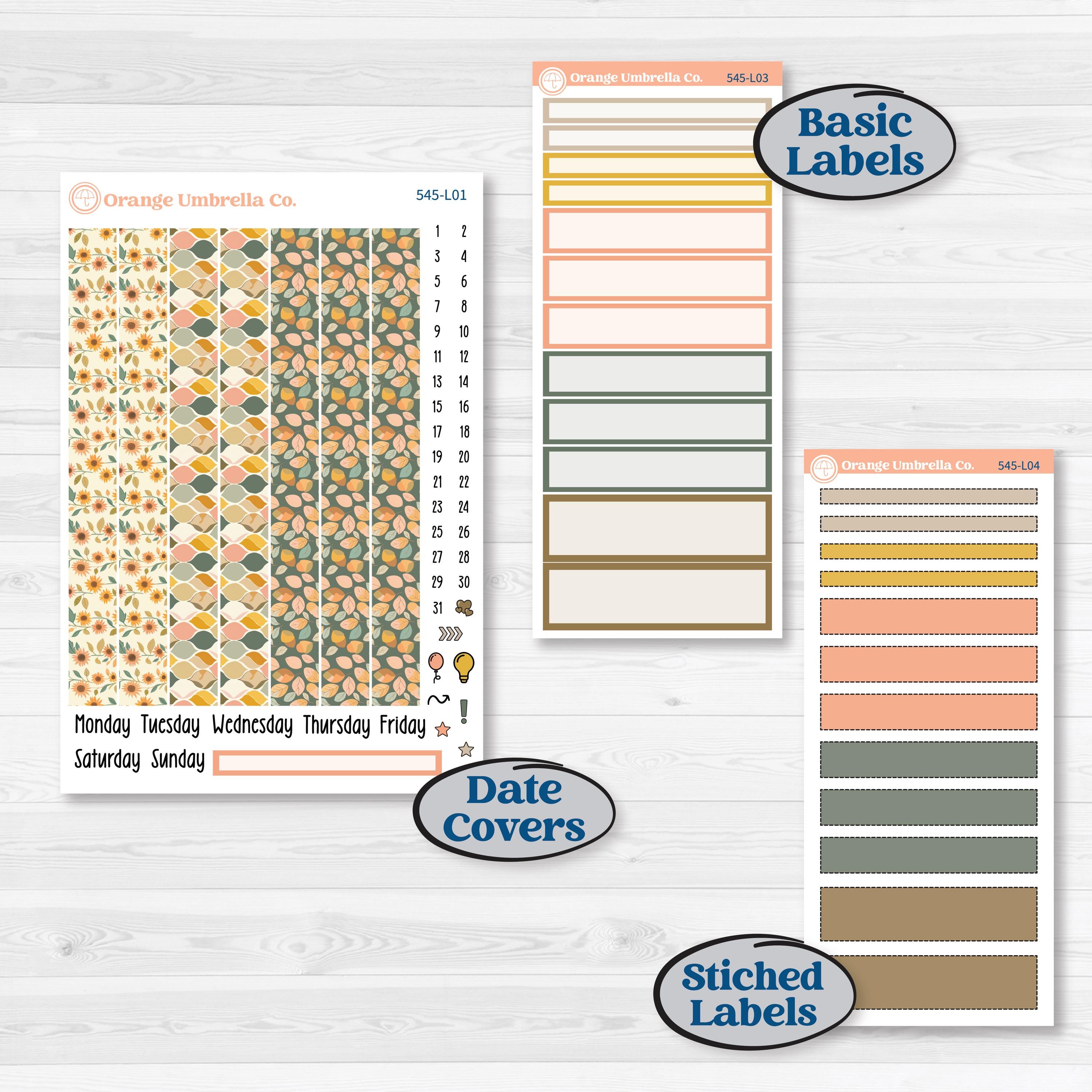 Pumpkin Patch Stickers | 7x9 Plum Daily Planner Kit Stickers | Oh My Gourd | KIT-545-L