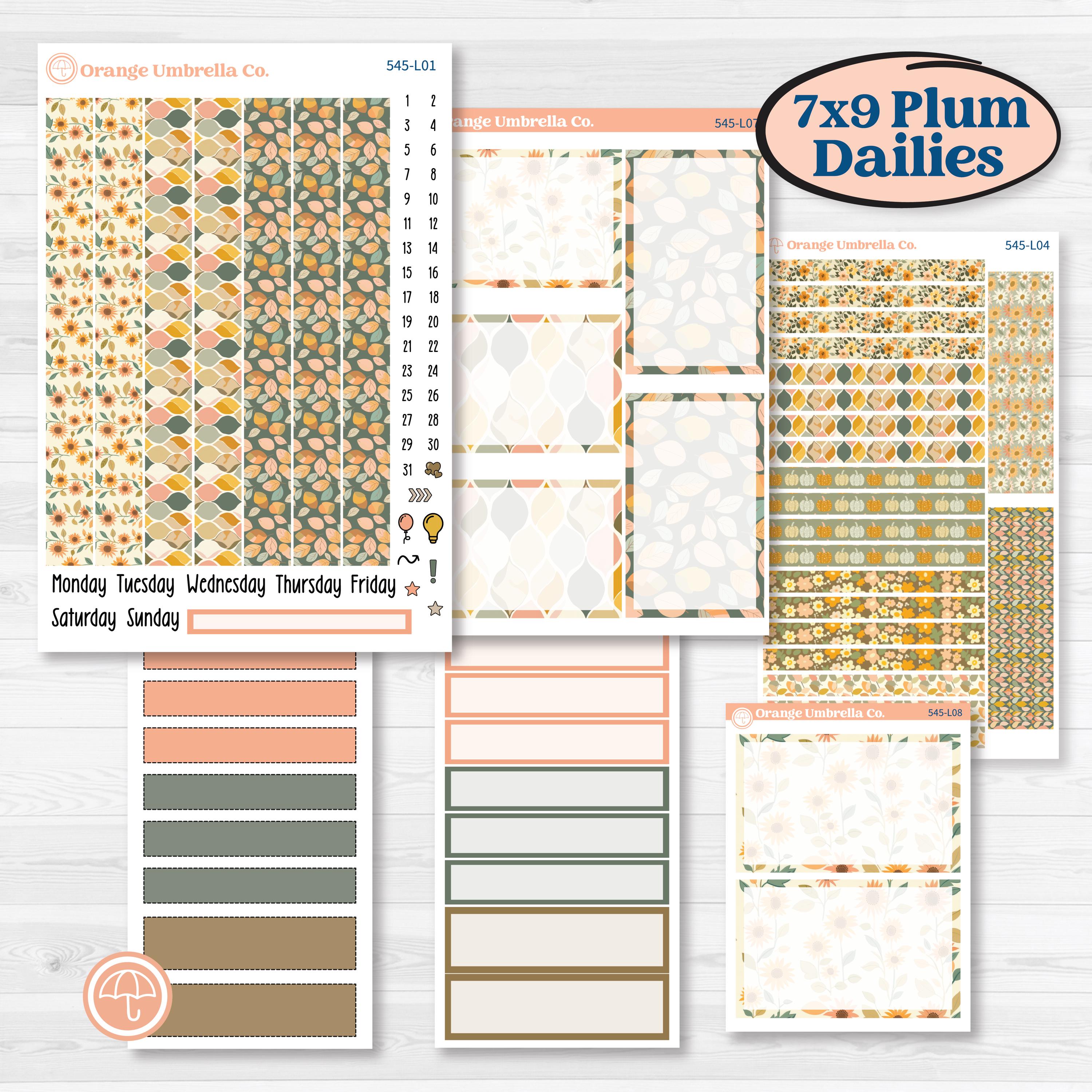 Pumpkin Patch Stickers | 7x9 Plum Daily Planner Kit Stickers | Oh My Gourd | KIT-545-L