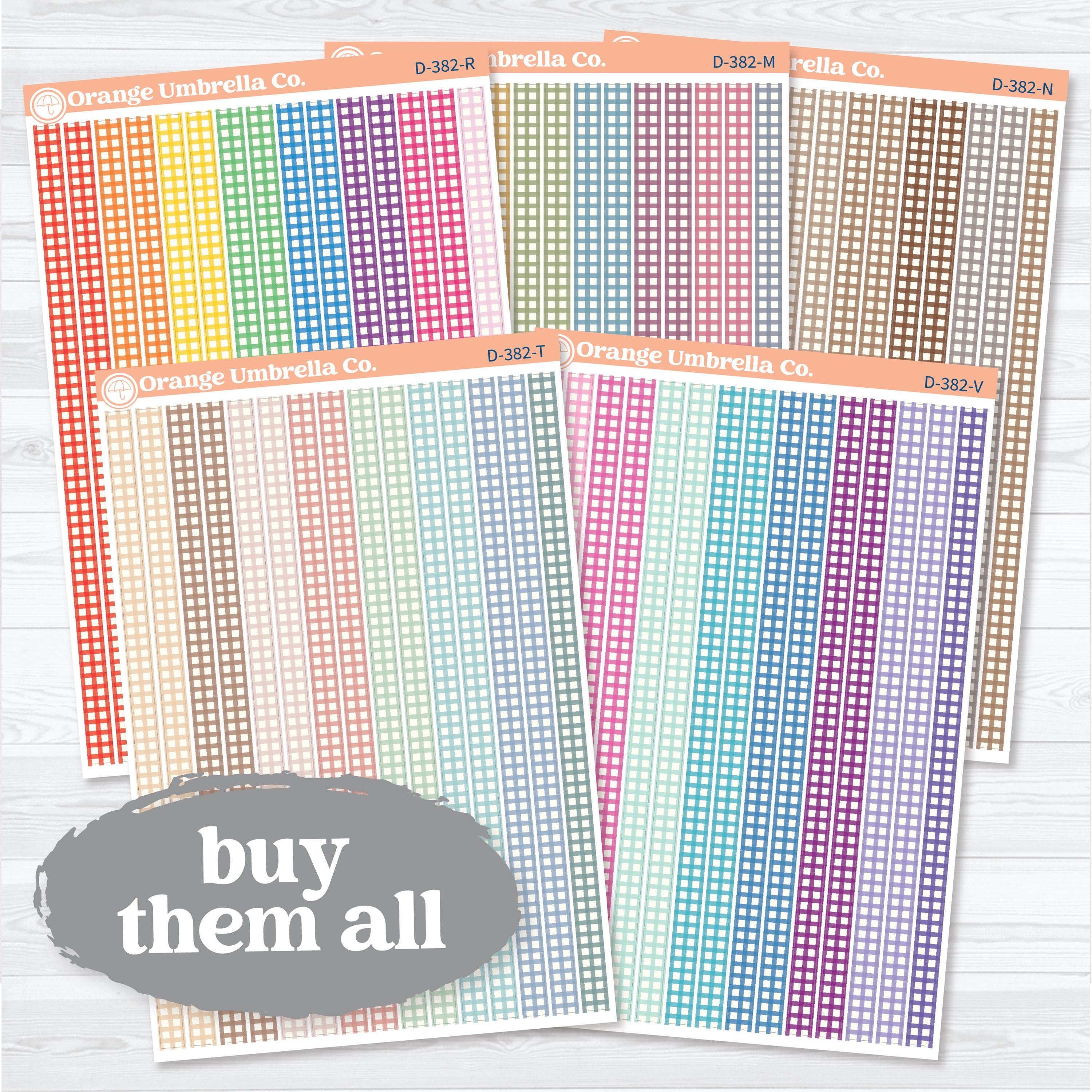Gingham Thin Washi Deco | Planner Washi Stickers | D-382