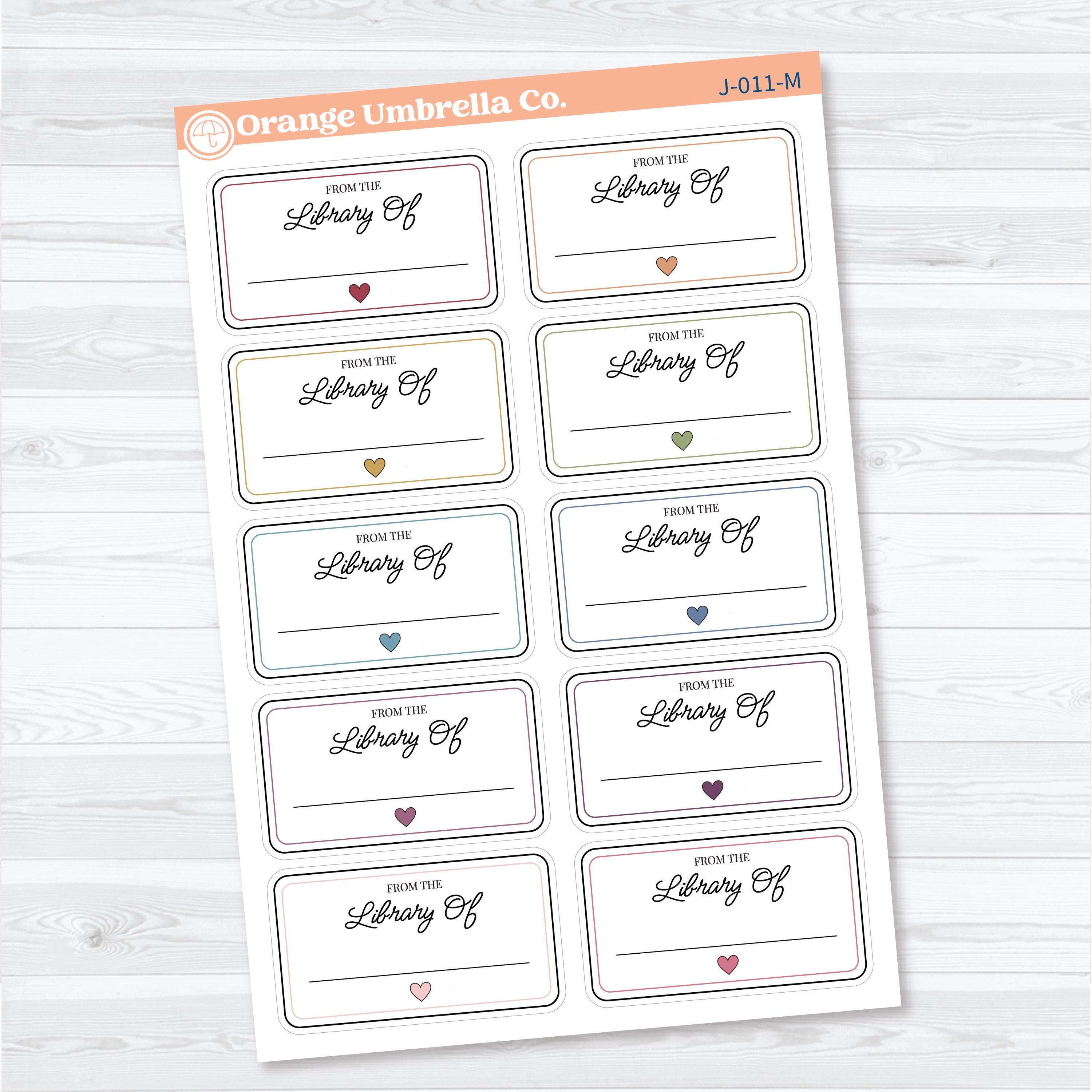 From the Library Of Bookplate Stickers | Reading Journal Planner Stickers | J-011