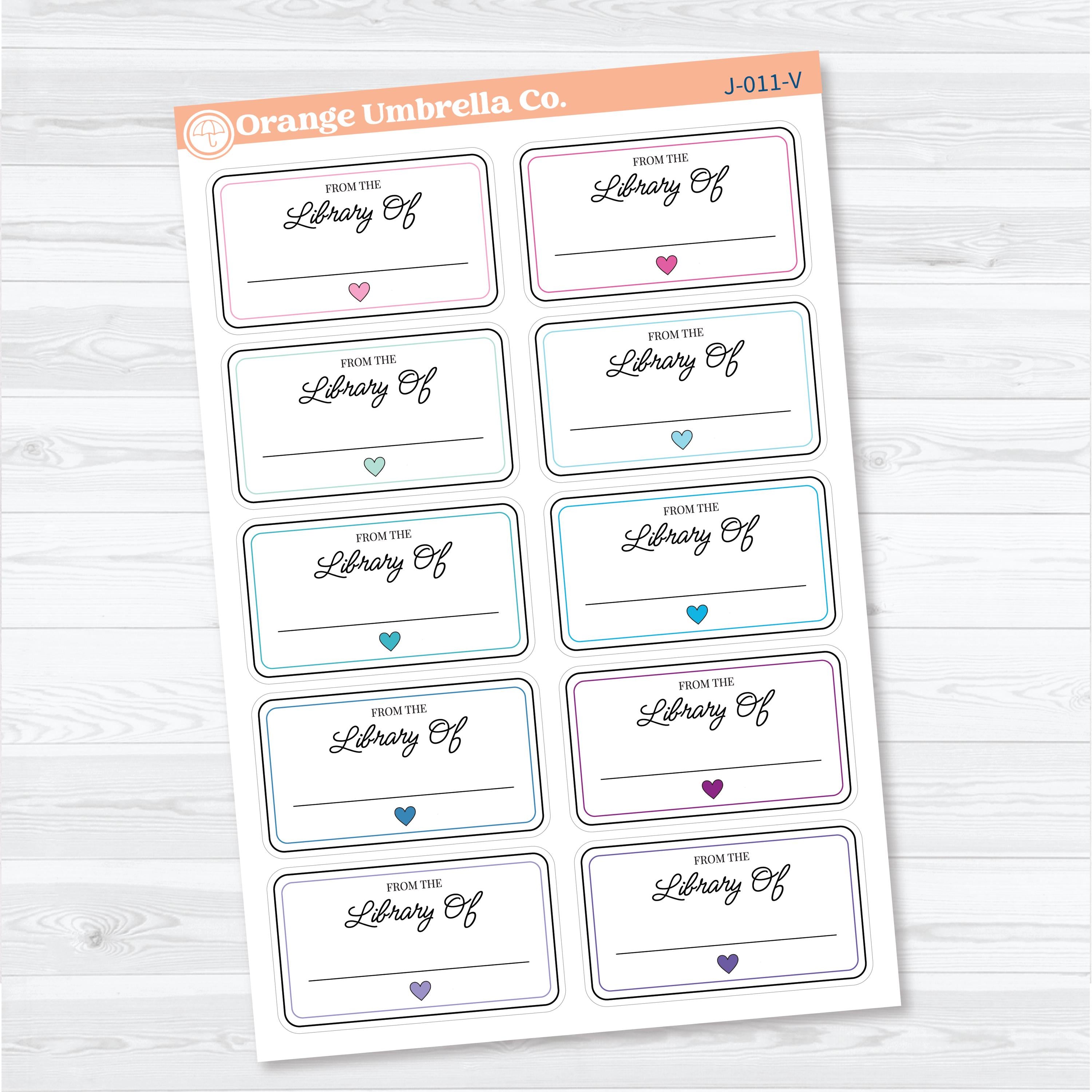 From the Library Of Bookplate Stickers | Reading Journal Planner Stickers | J-011