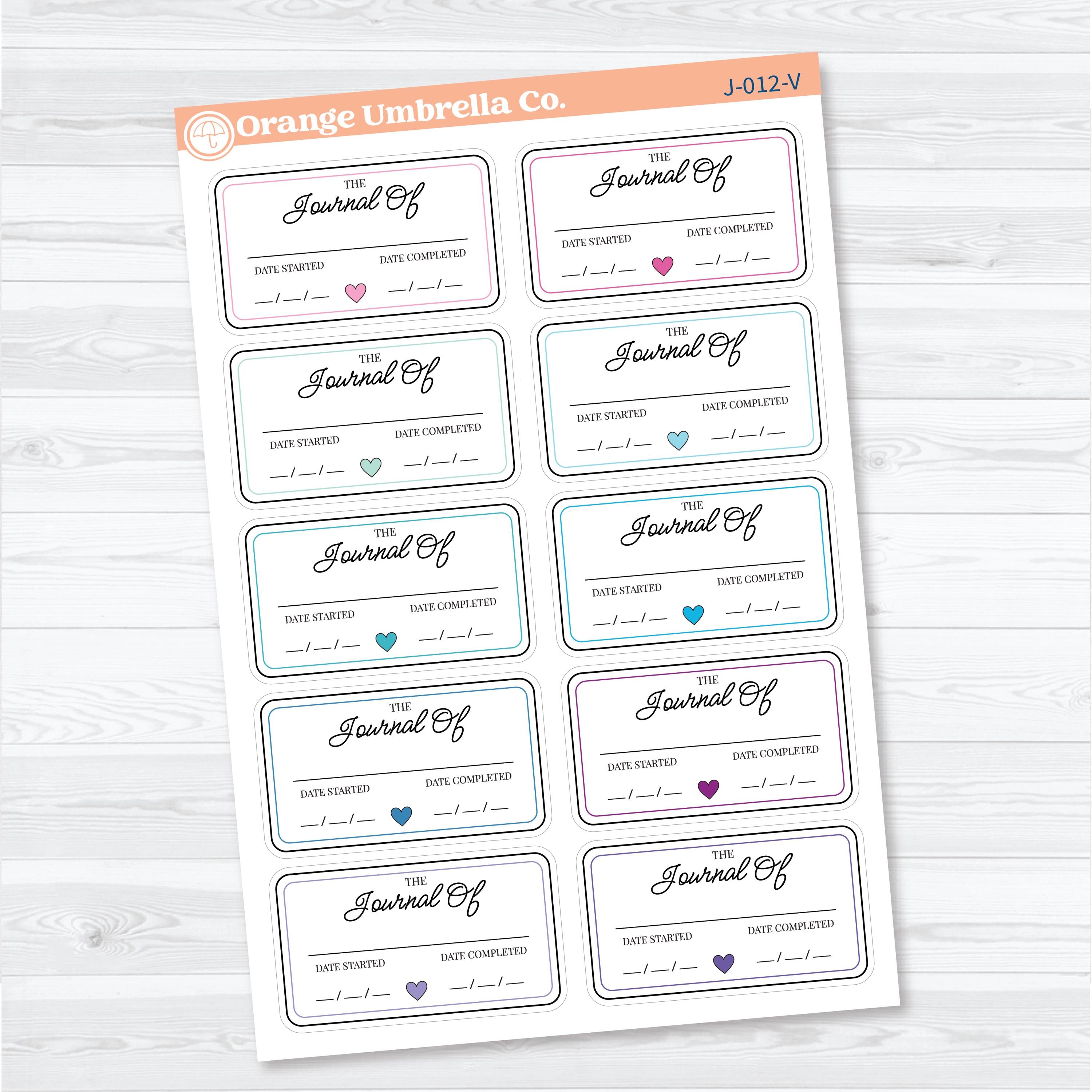 The Journal Of Bookplate Stickers | Reading Journal Planner Stickers | J-012