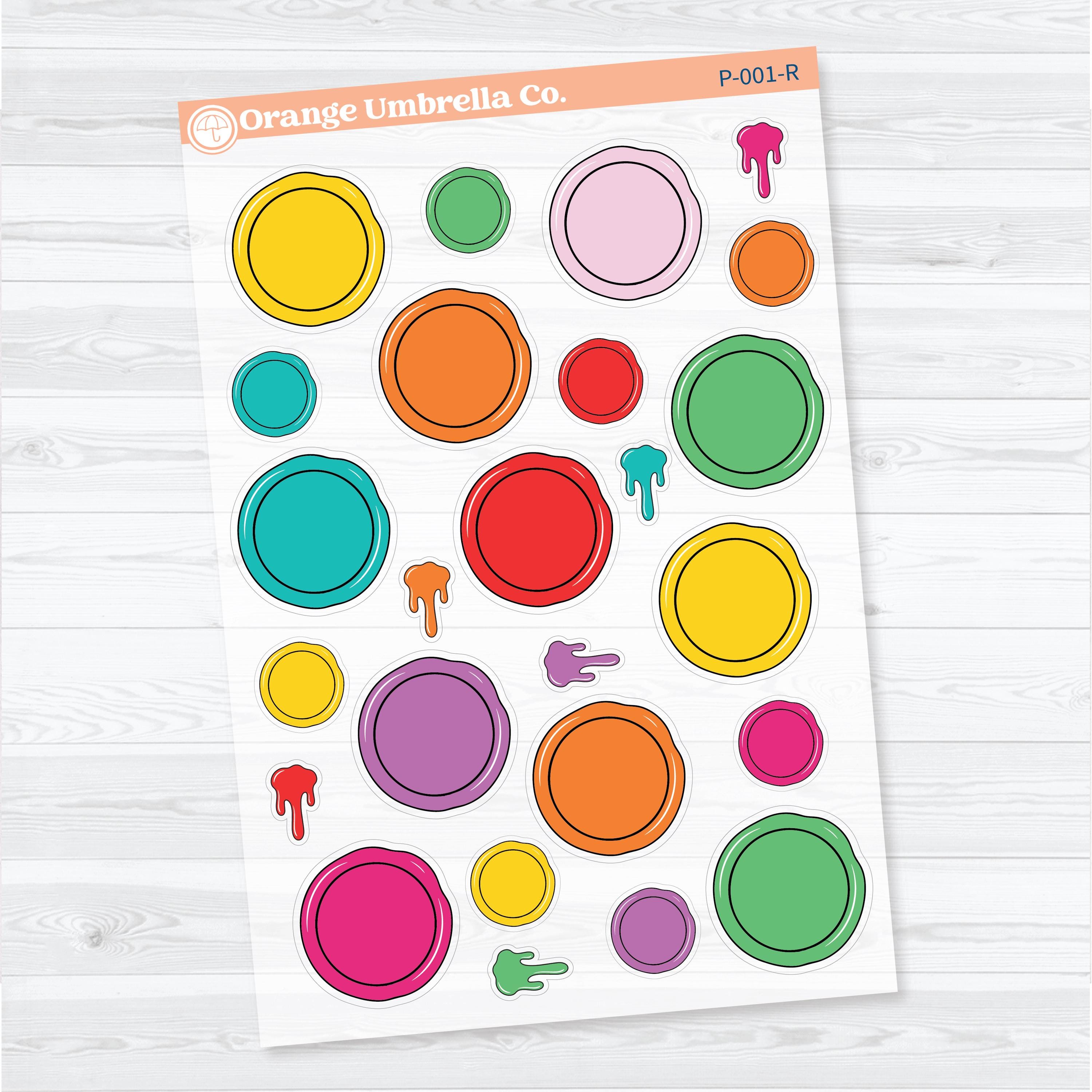 Wax Seal Paper Pieces Ephemera | Journaling Planner Stickers | Clear Matte | P-001-CM