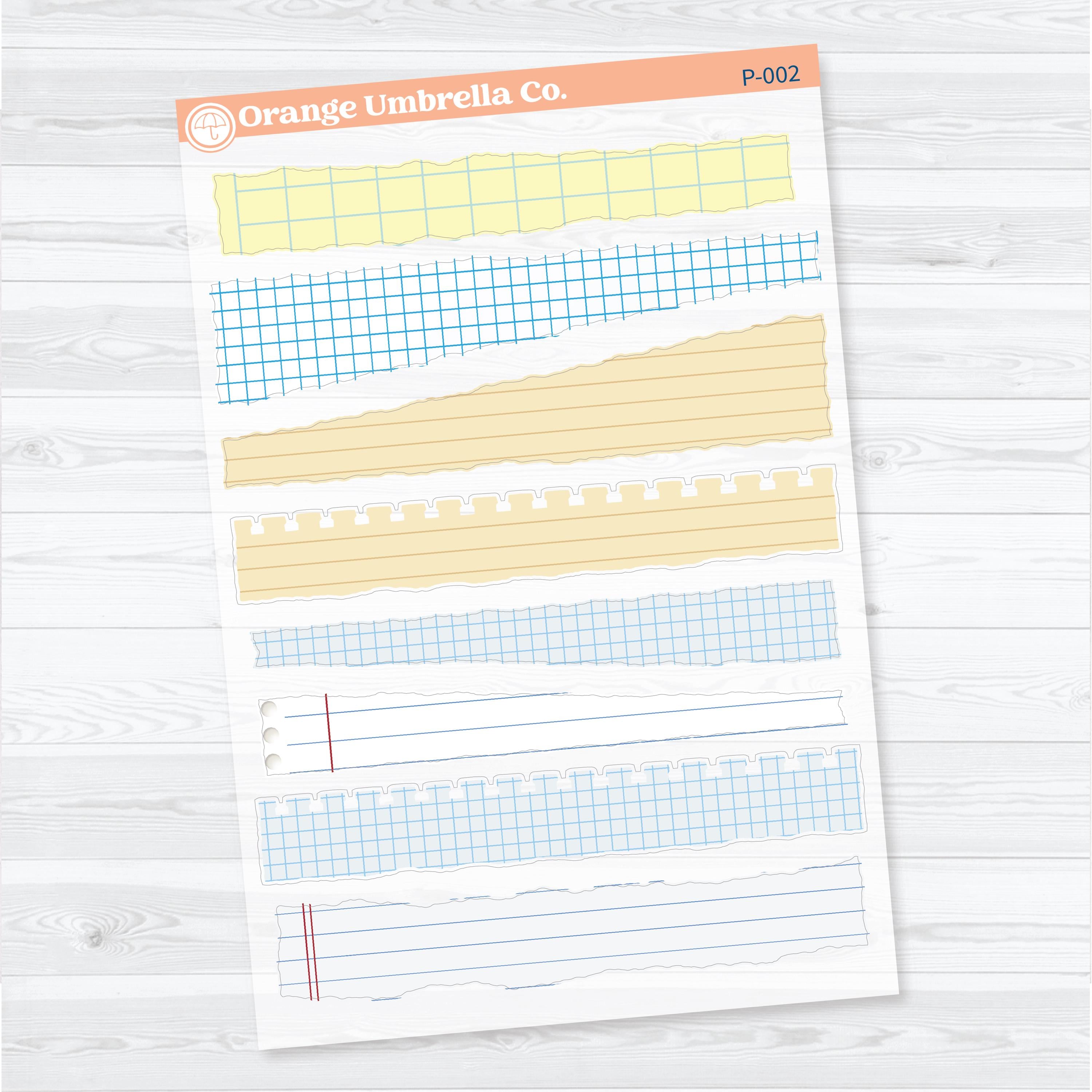 Torn Paper Pieces Ephemera | Journaling Planner Stickers | Clear Matte | P-002-003-CM