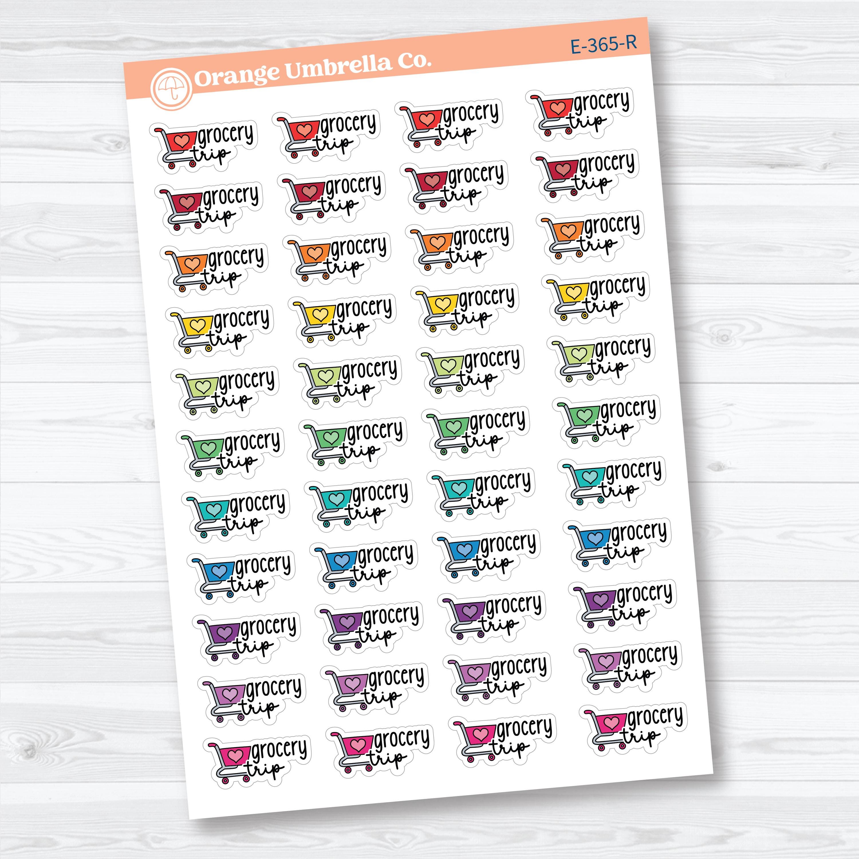 Grocery Trip Event Labels | Shopping Planner Stickers F18 | E-365