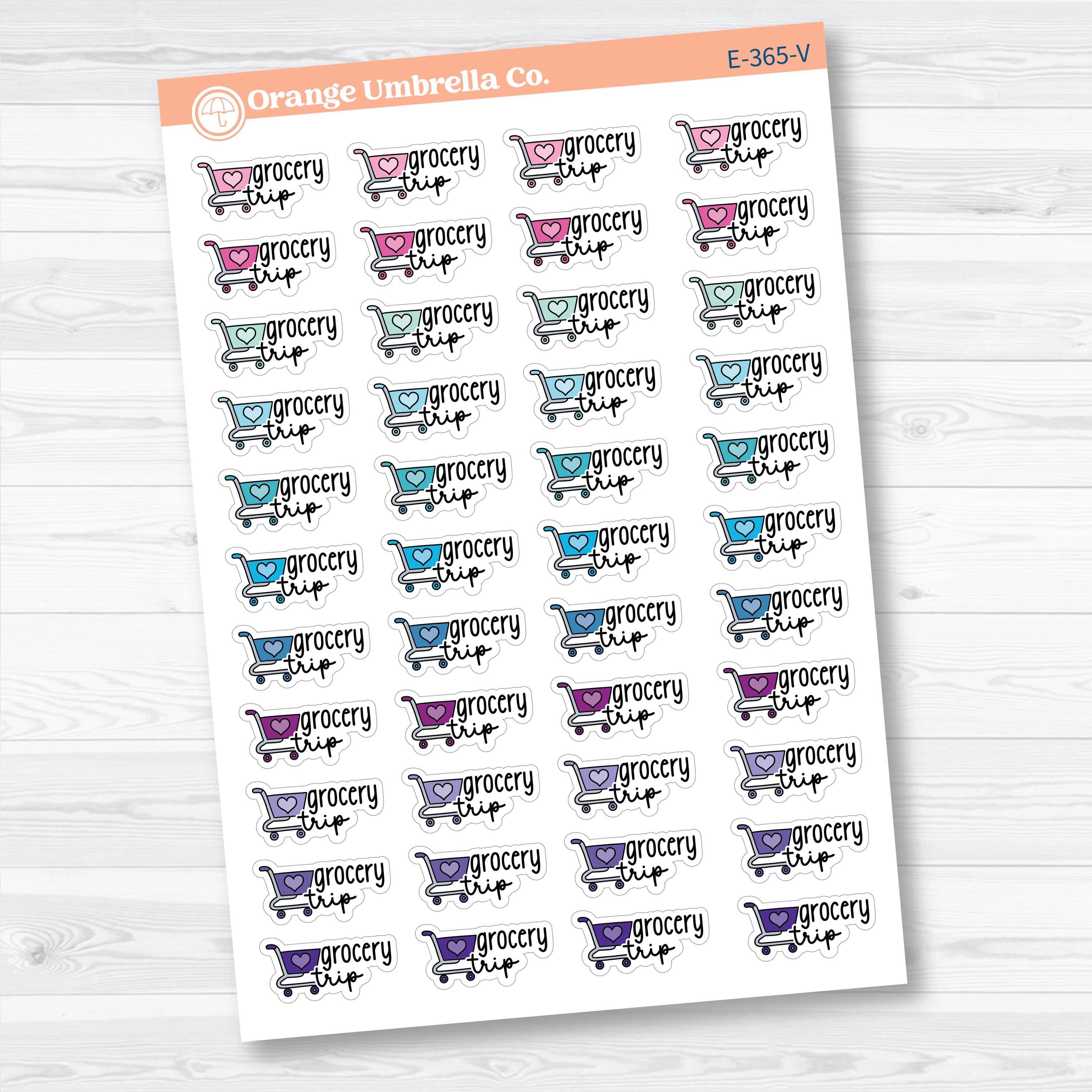 Grocery Trip Event Labels | Shopping Planner Stickers F18 | E-365