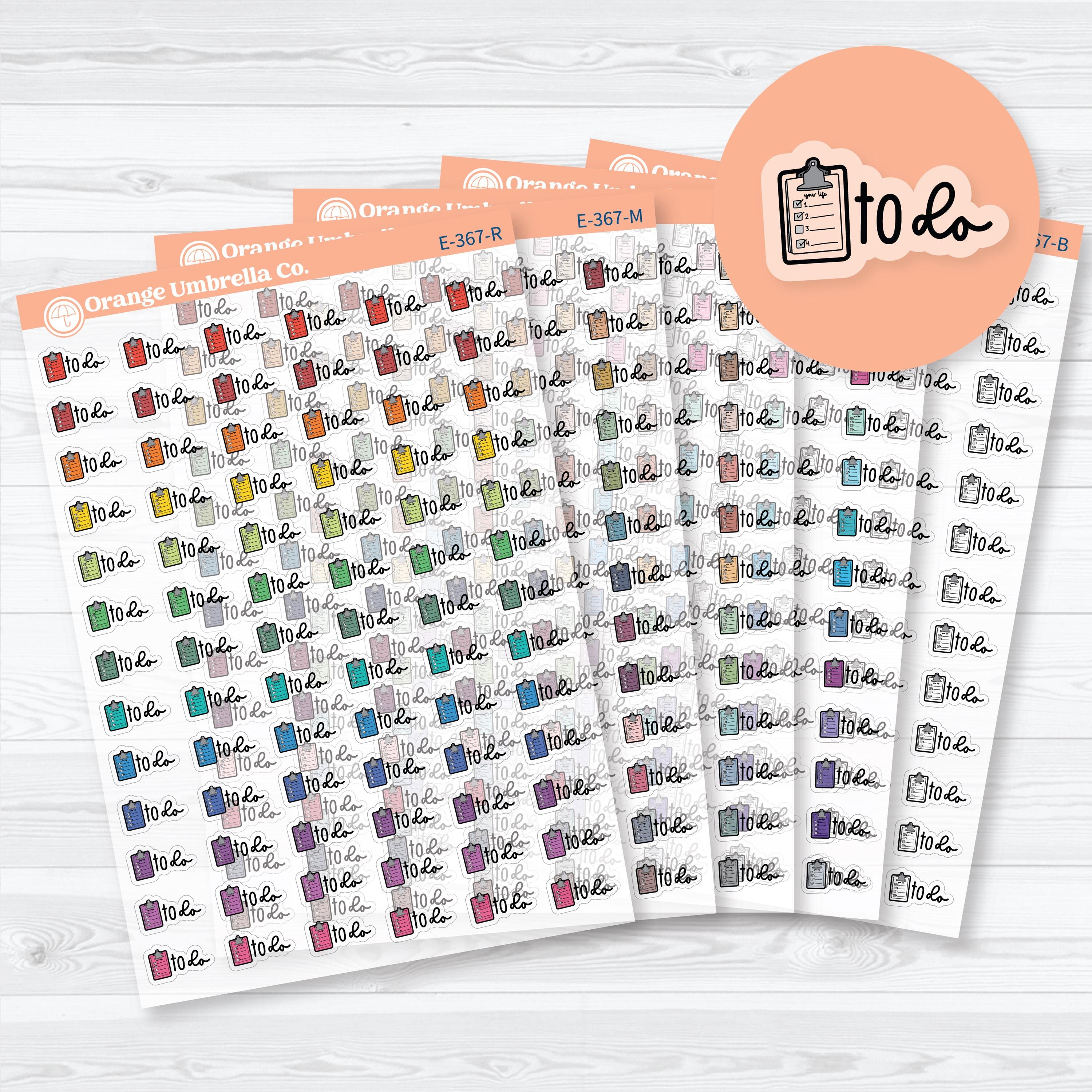 To Do Event Labels | Clear Matte Task Planner Stickers | E-367-CM