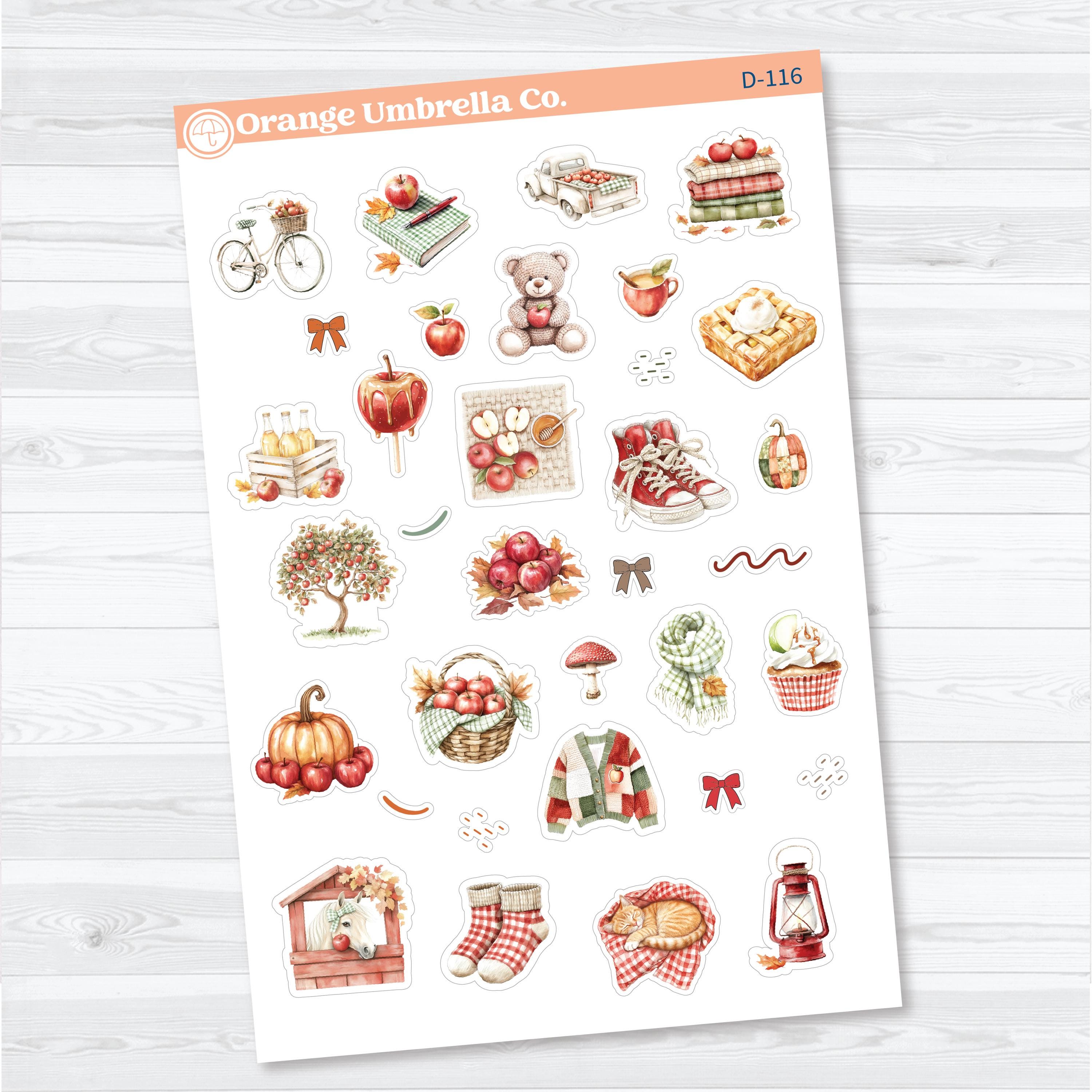 Apple Crisp Deco | Fall Planner Stickers | D-115-116