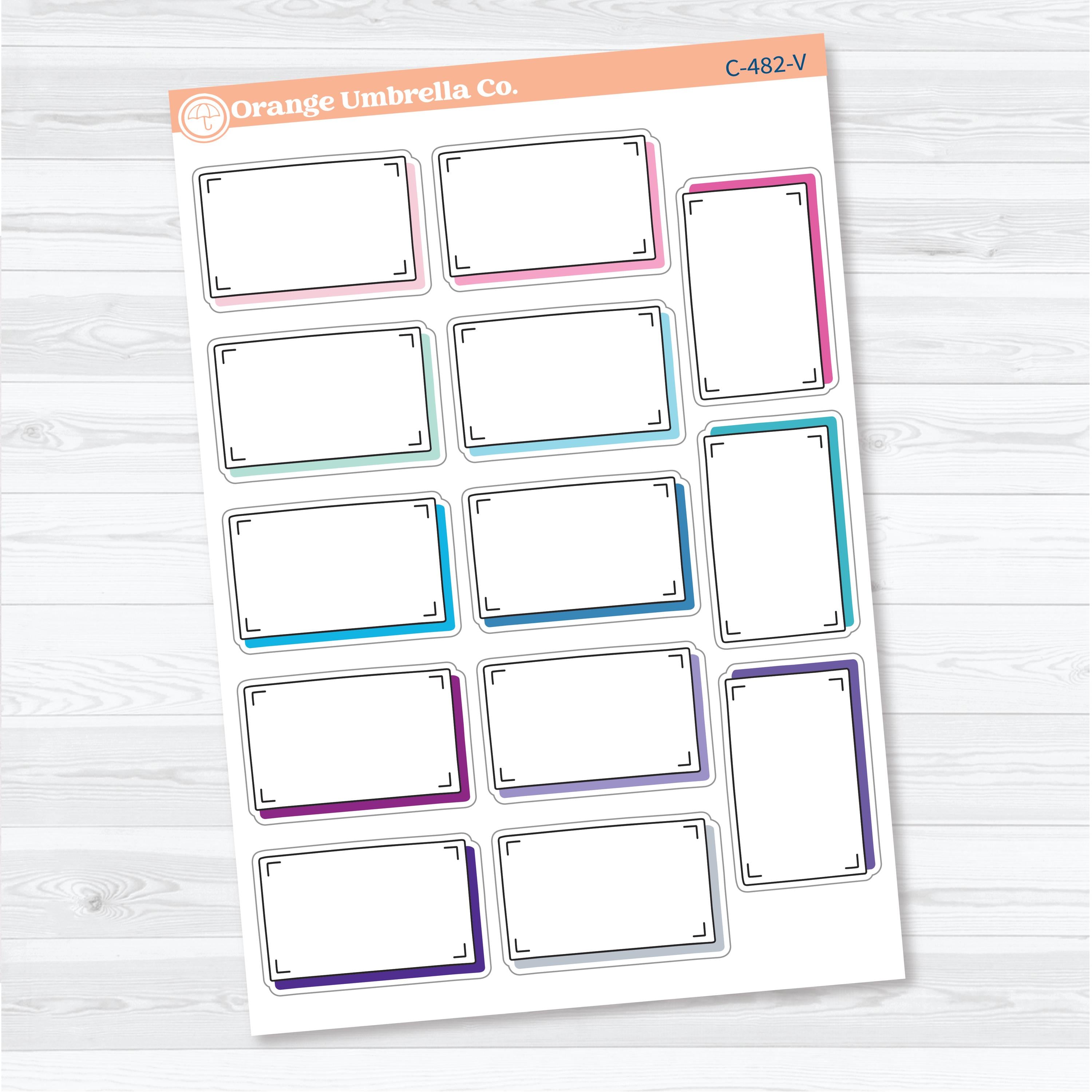 Shadow Rectangular Journaling Labels | Journaling Planner Stickers | C-482