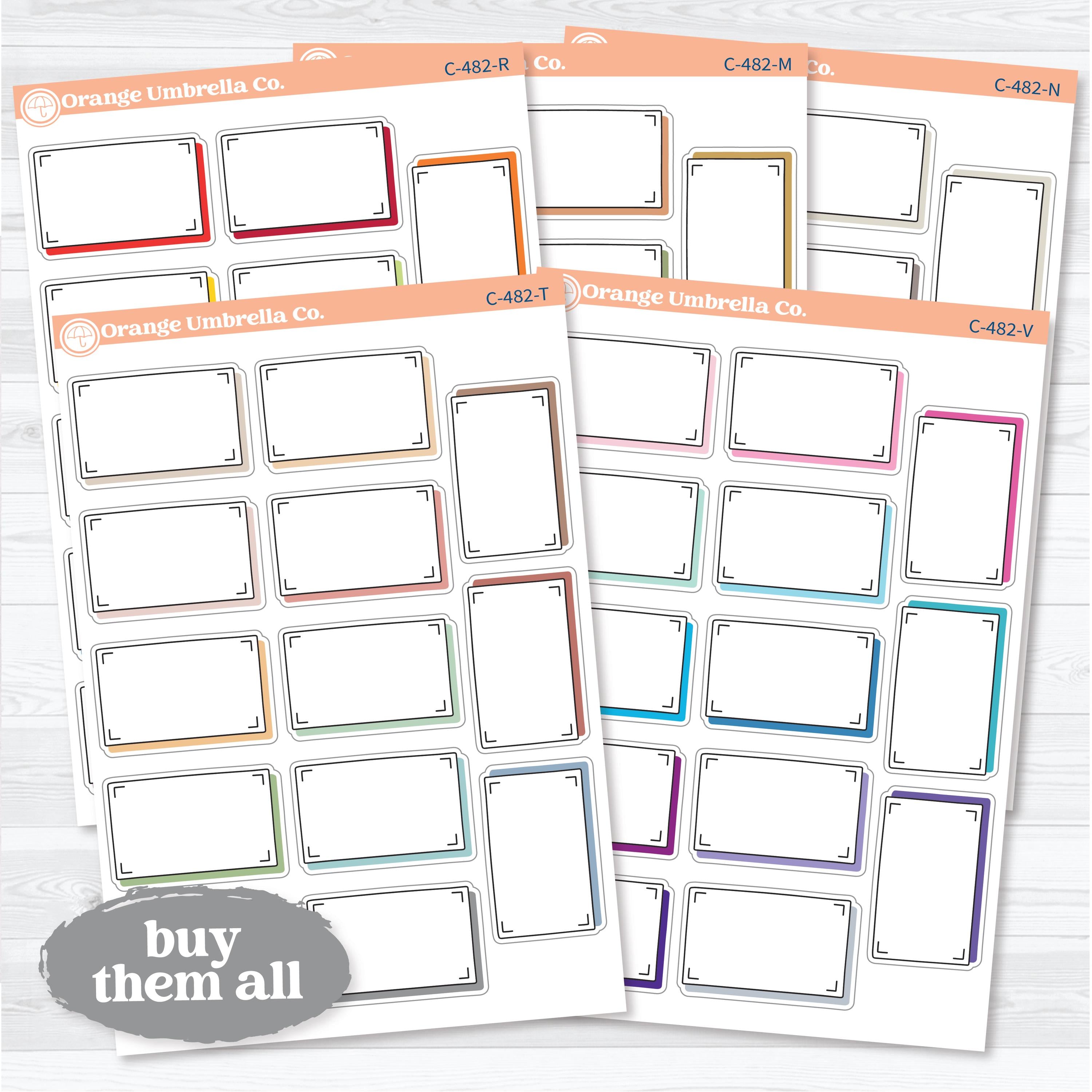 Shadow Rectangular Journaling Labels | Journaling Planner Stickers | C-482