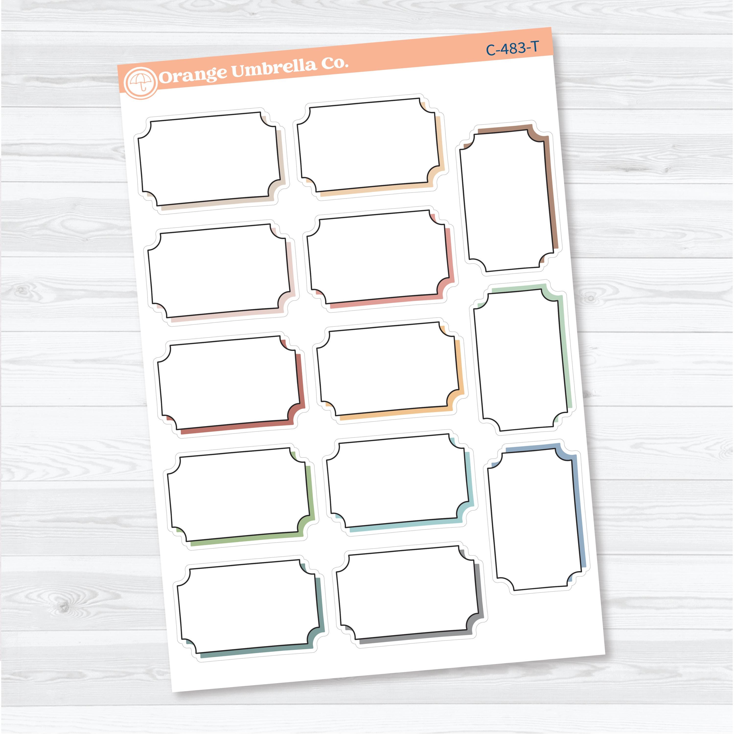 Shadow Ticket Stub Journaling Labels | Journaling Planner Stickers | C-483