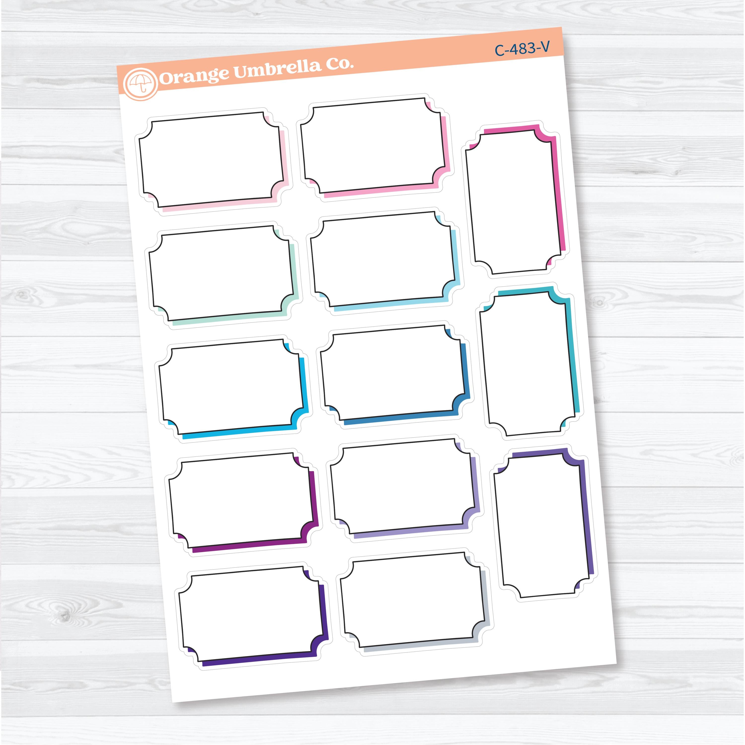 Shadow Ticket Stub Journaling Labels | Journaling Planner Stickers | C-483