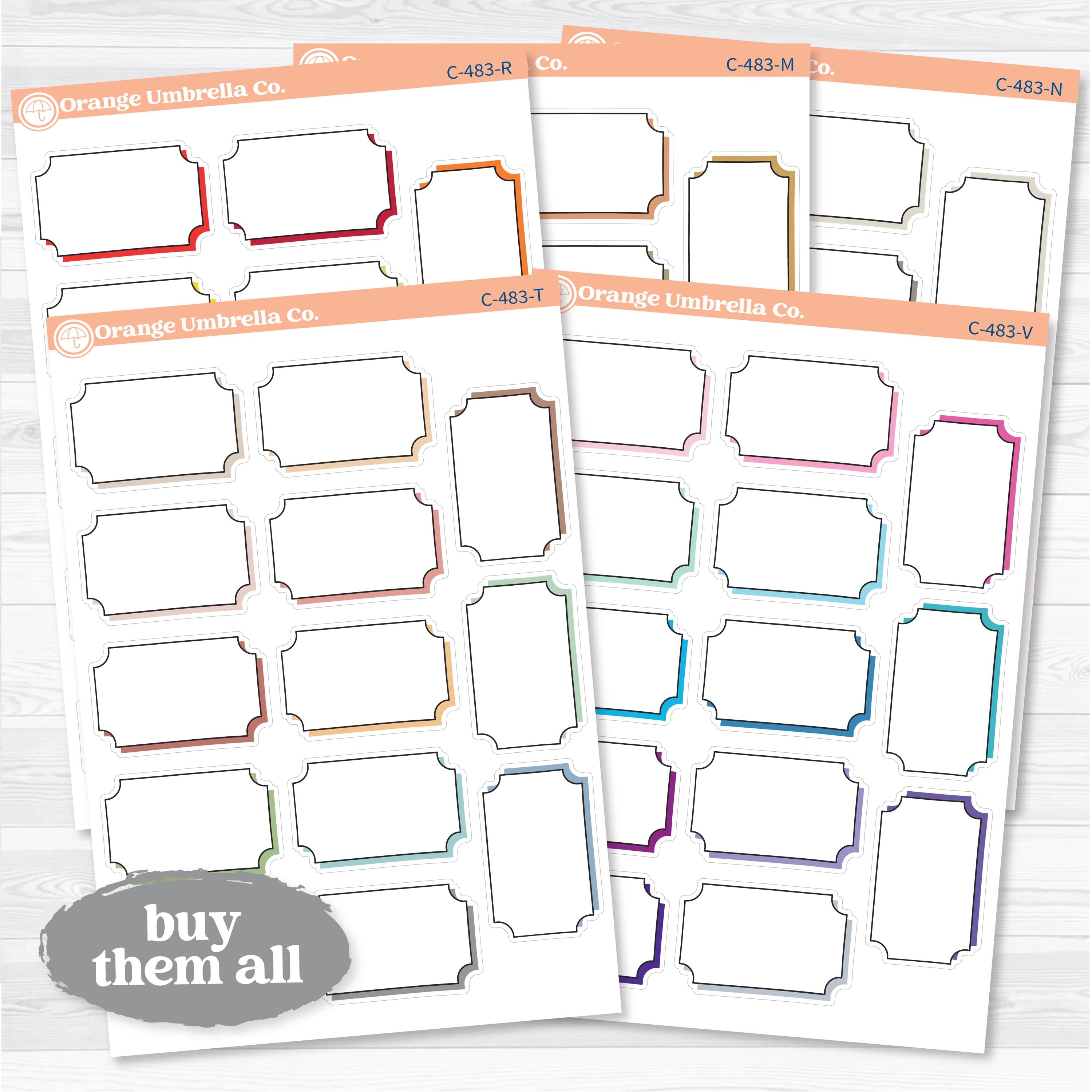Shadow Ticket Stub Journaling Labels | Journaling Planner Stickers | C-483