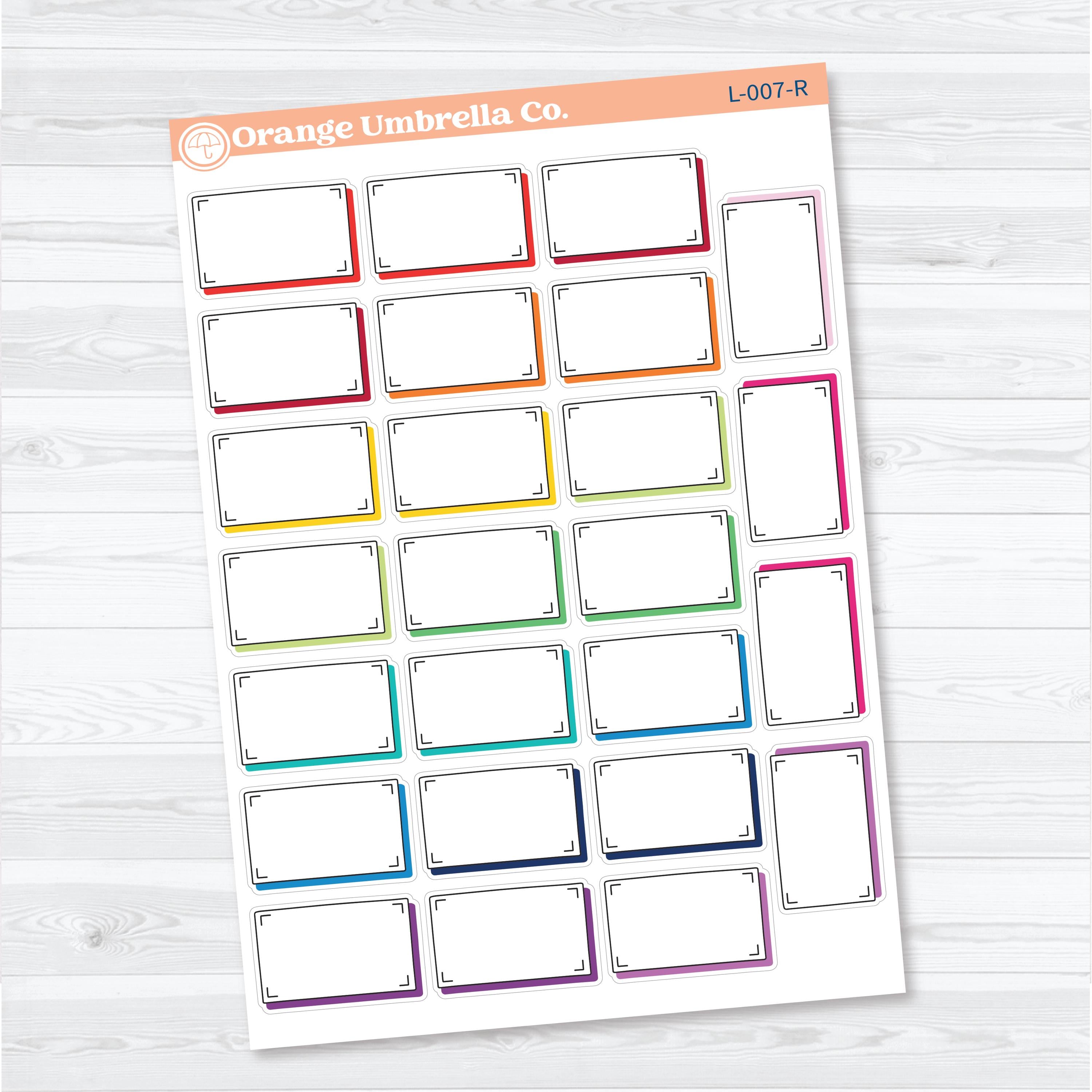 Shadow Rectangular Labels | Planner Stickers | L-007