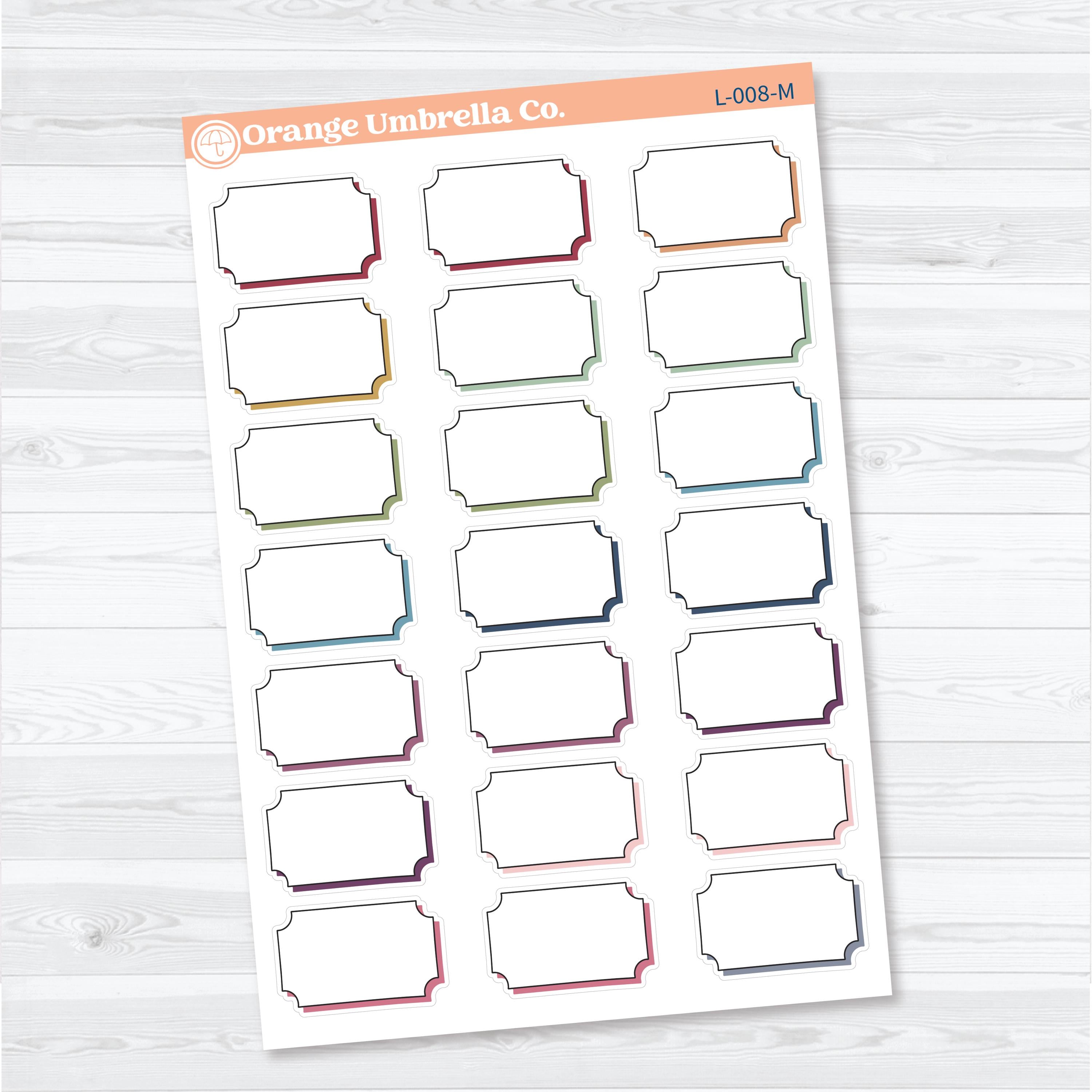 Shadow Ticket Stub Labels | Planner Stickers | L-008