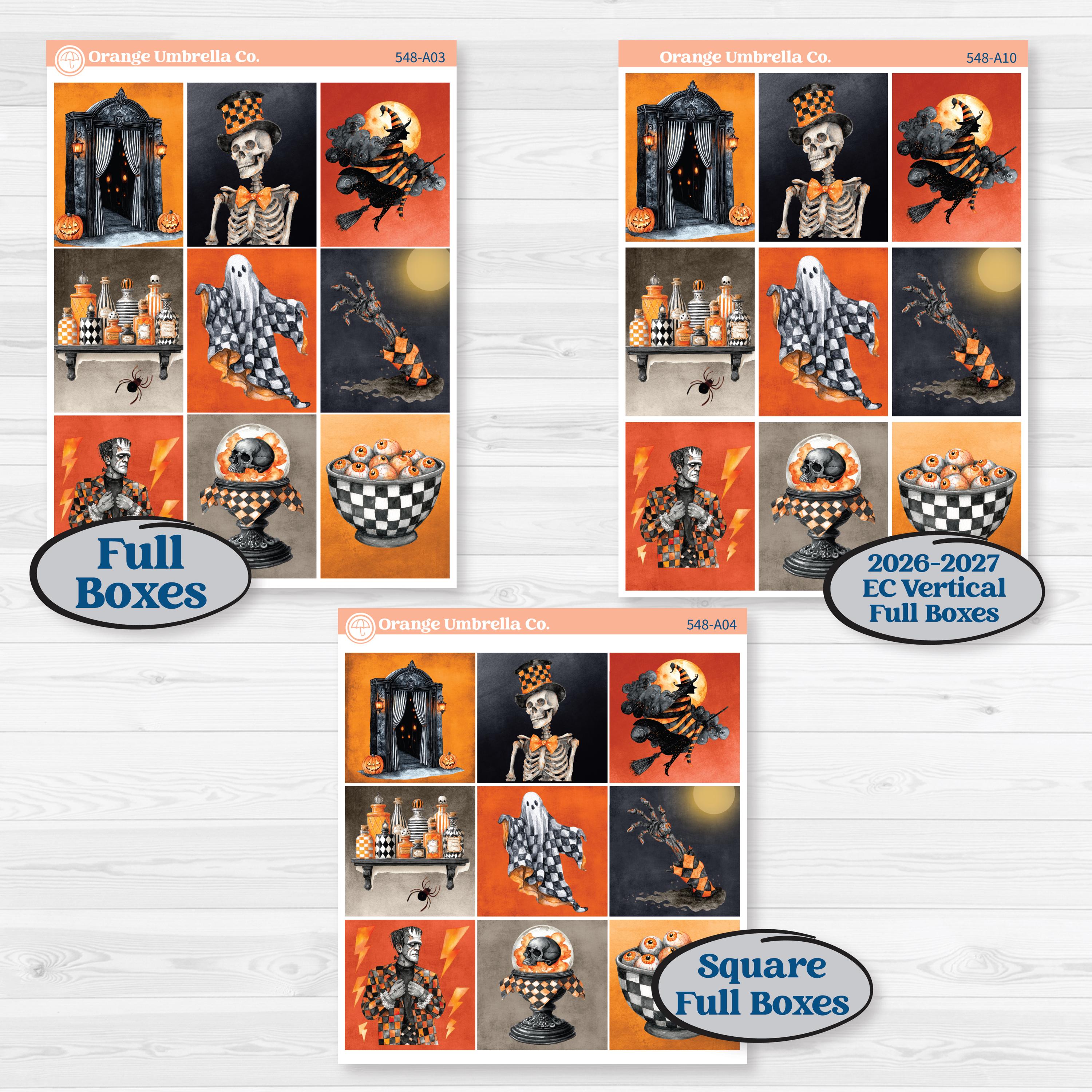 Halloween Planner Kit | Weekly Sticker Kit for Vertical Planners like Erin Condren | Carnival of Curiosities | KIT-548-A