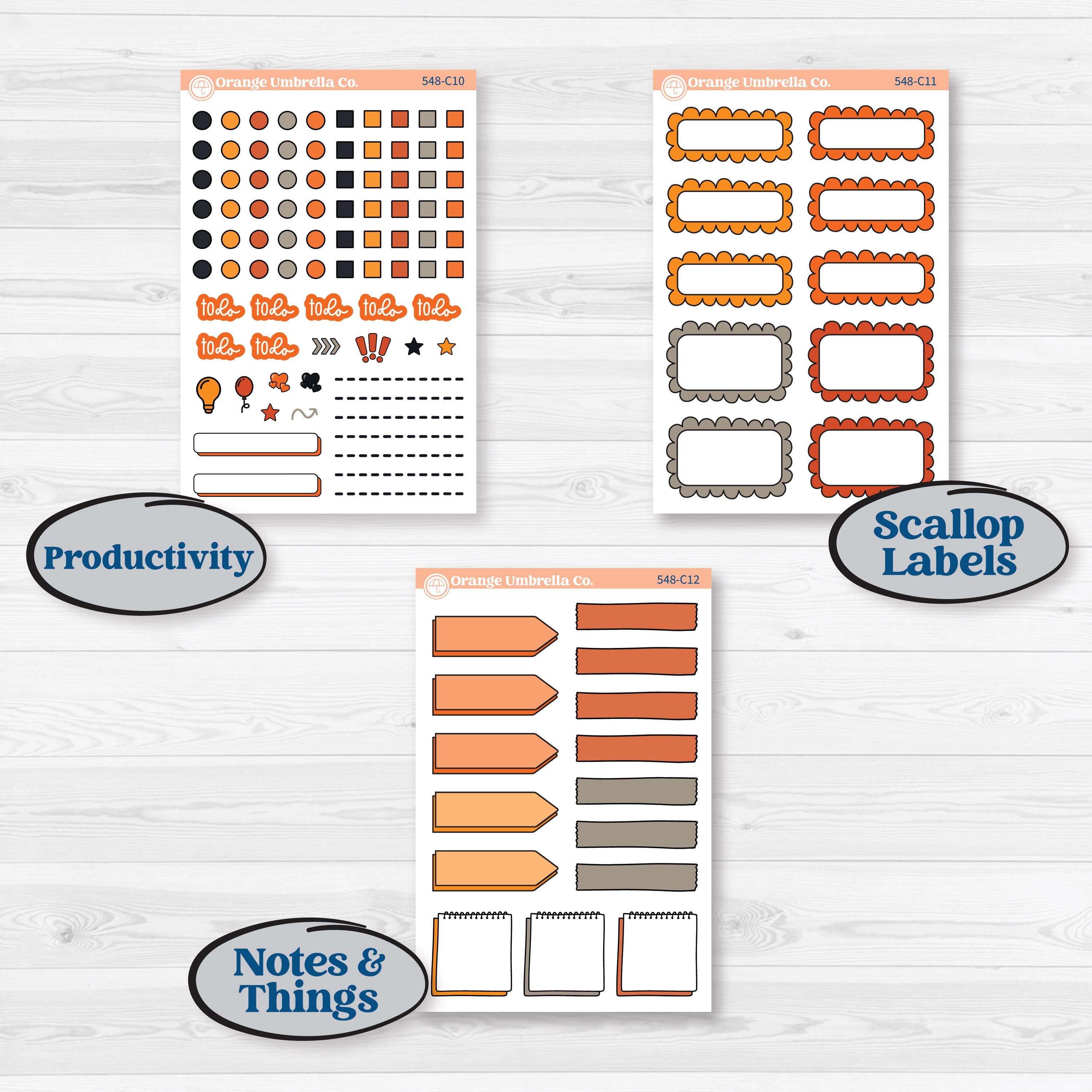 Halloween Planner Kit | Weekly Add-On Labels Planner Kit Stickers | Carnival of Curiosities | KIT-548-C
