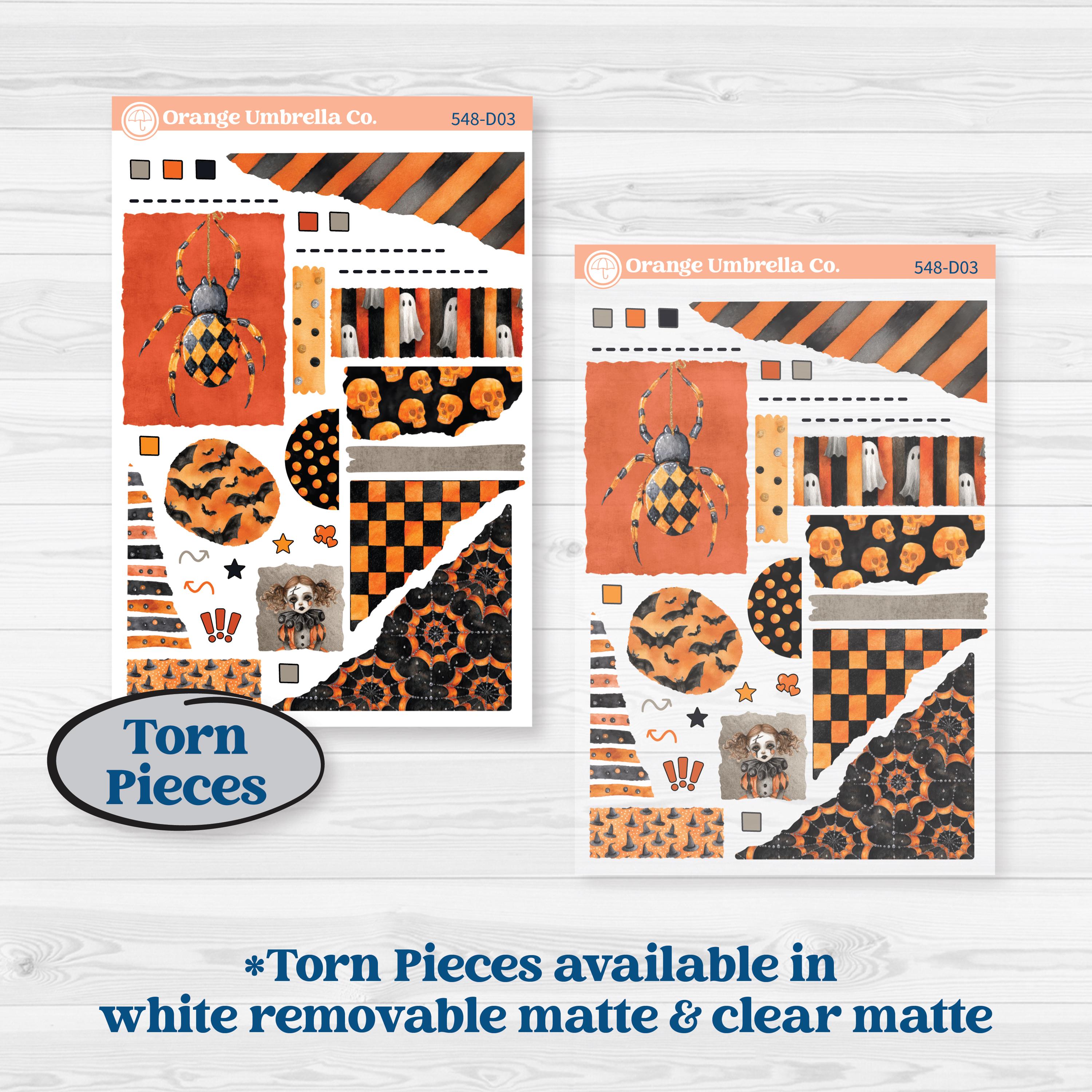 Halloween Planner Kit | Journaling or Scrapbooking Kit | Creative Junk Journal Planner Stickers | Carnival of Curiosities | KIT-548-D