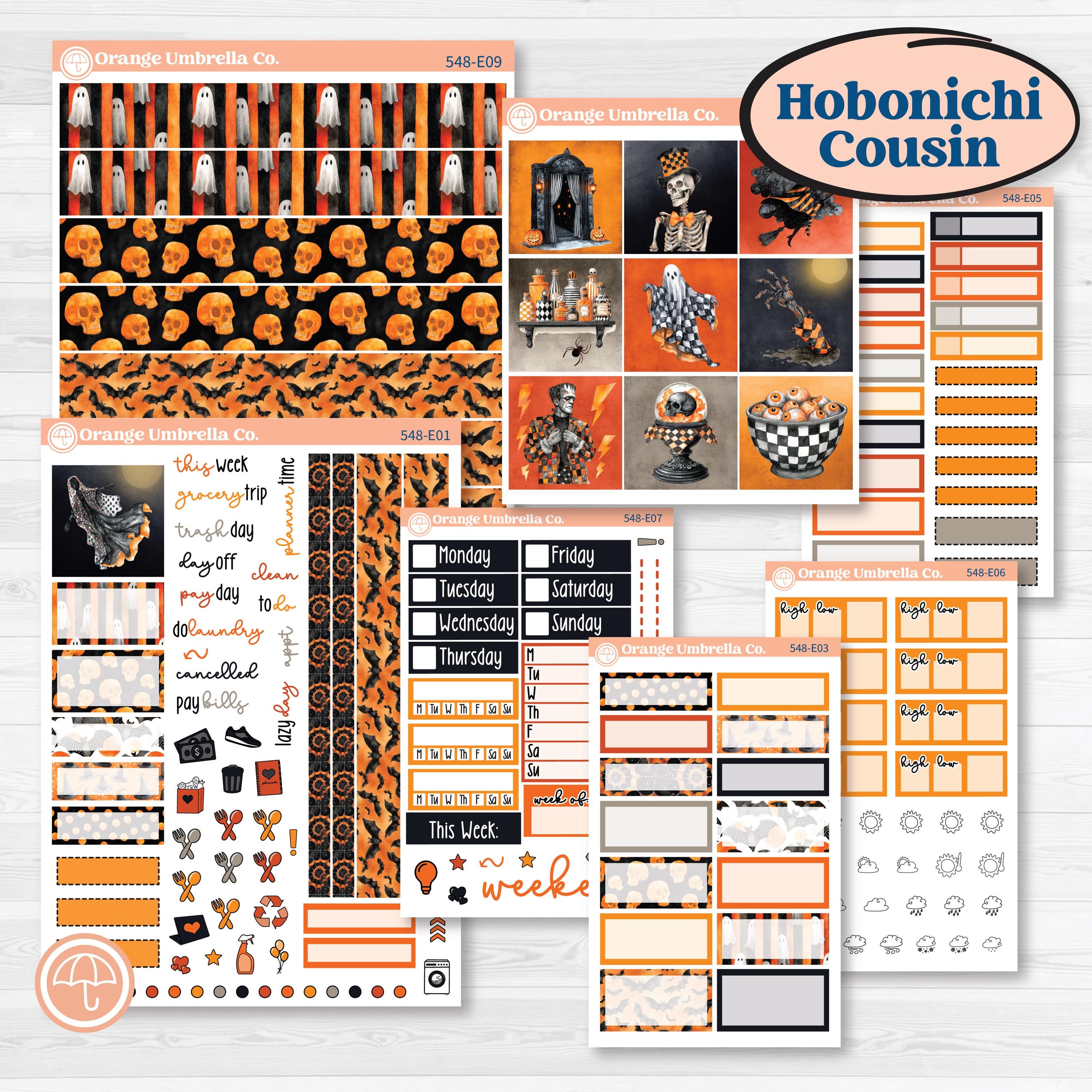 Halloween Planner Kit | Hobonichi Cousin Weekly & Daily Planner Kit Stickers | Carnival of Curiosities | KIT-548-E