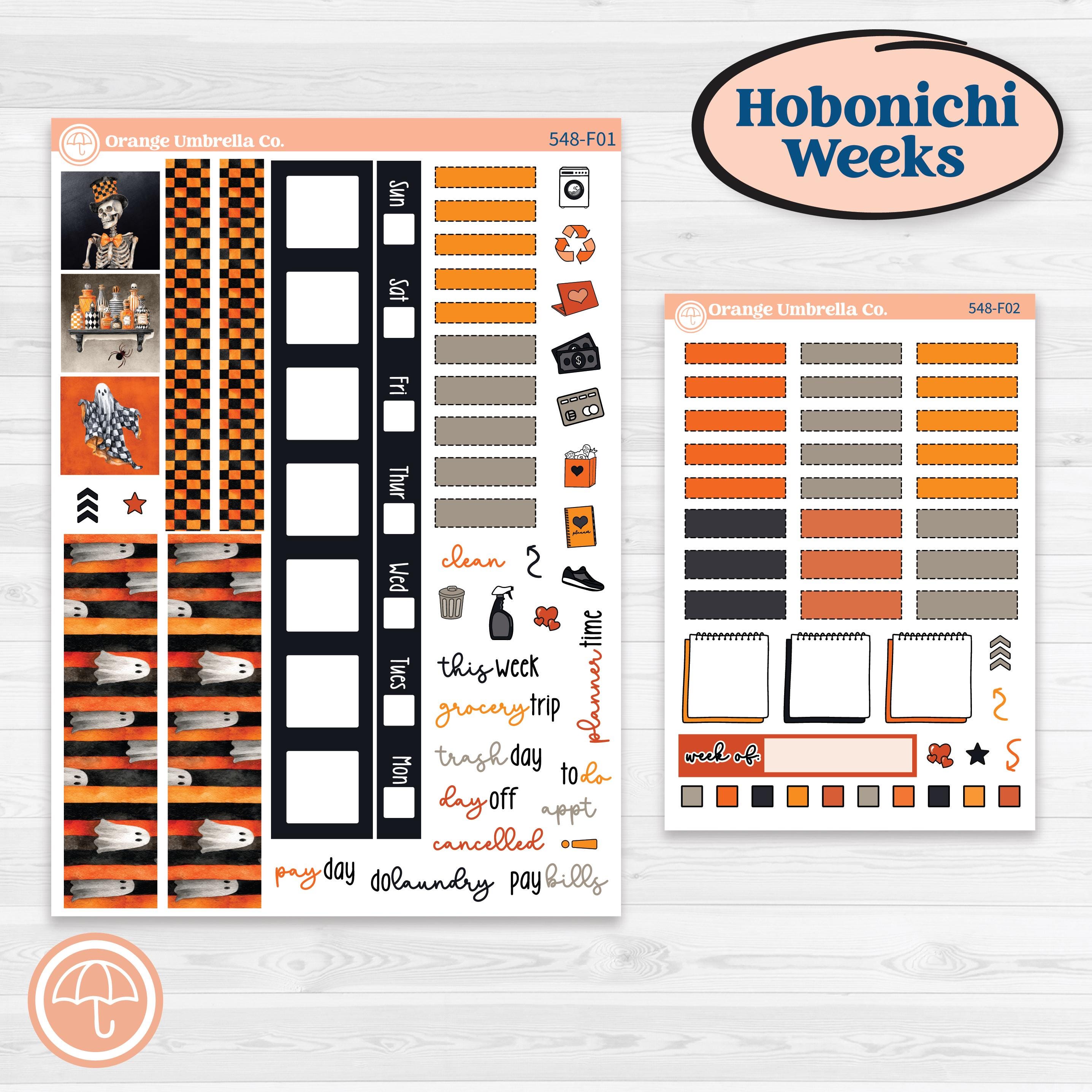 Halloween Planner Kit | Hobonichi Weeks Weekly Planner Kit Stickers | Carnival of Curiosities | KIT-548-F