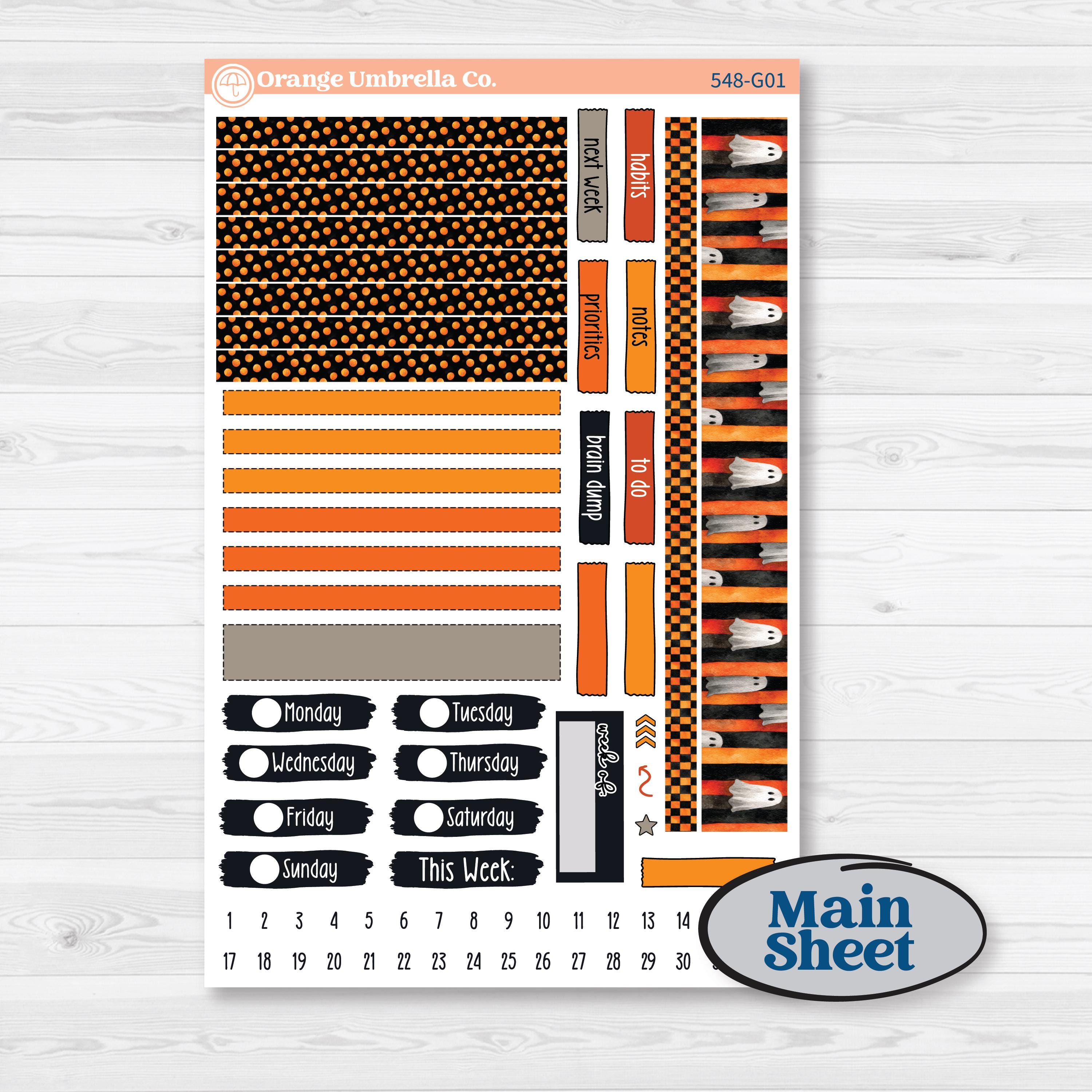 Halloween Planner Kit | Erin Condren 7x9 Weekly Dashboard Planner Kit Stickers | Carnival of Curiosities | KIT-548-G