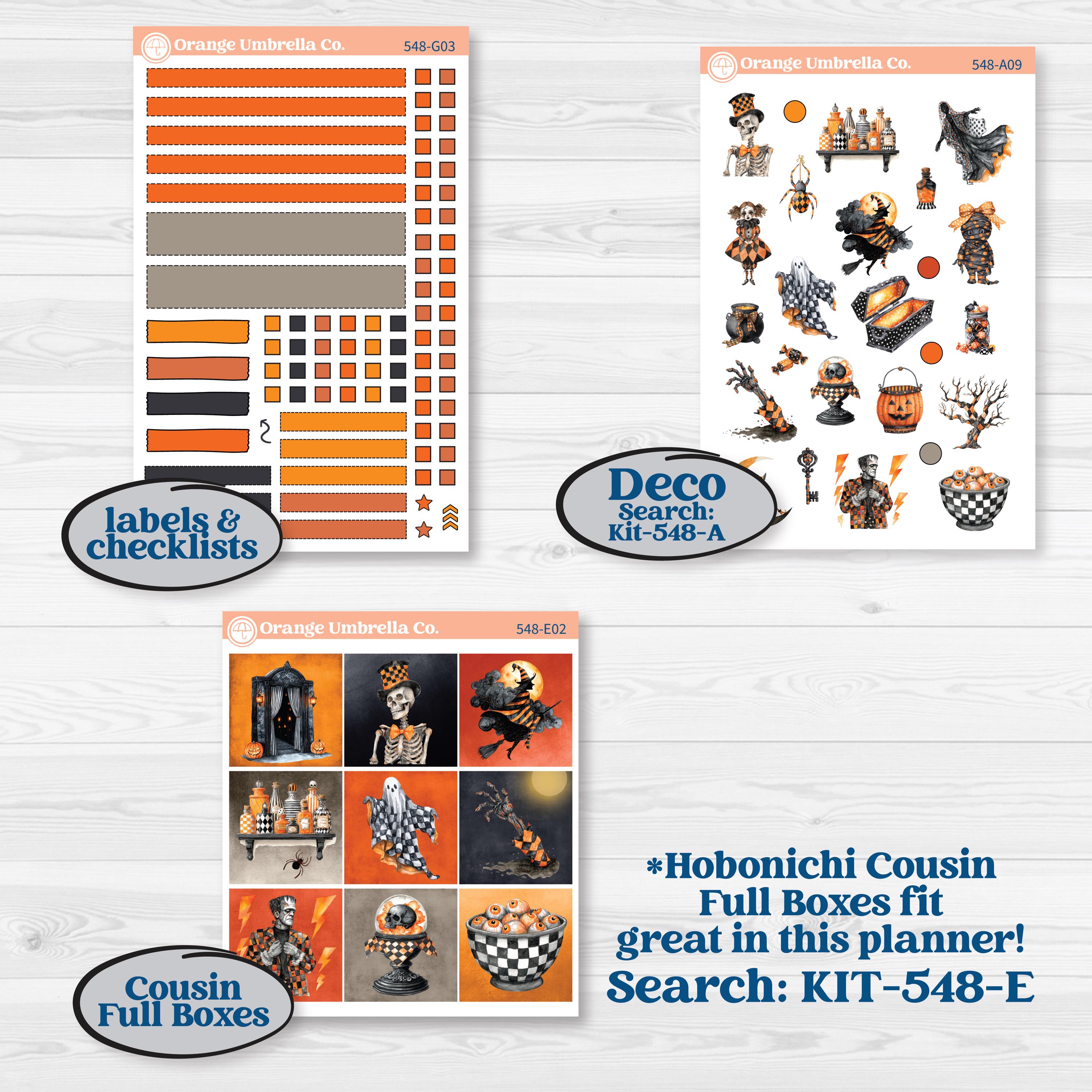 Halloween Planner Kit | Erin Condren 7x9 Weekly Dashboard Planner Kit Stickers | Carnival of Curiosities | KIT-548-G