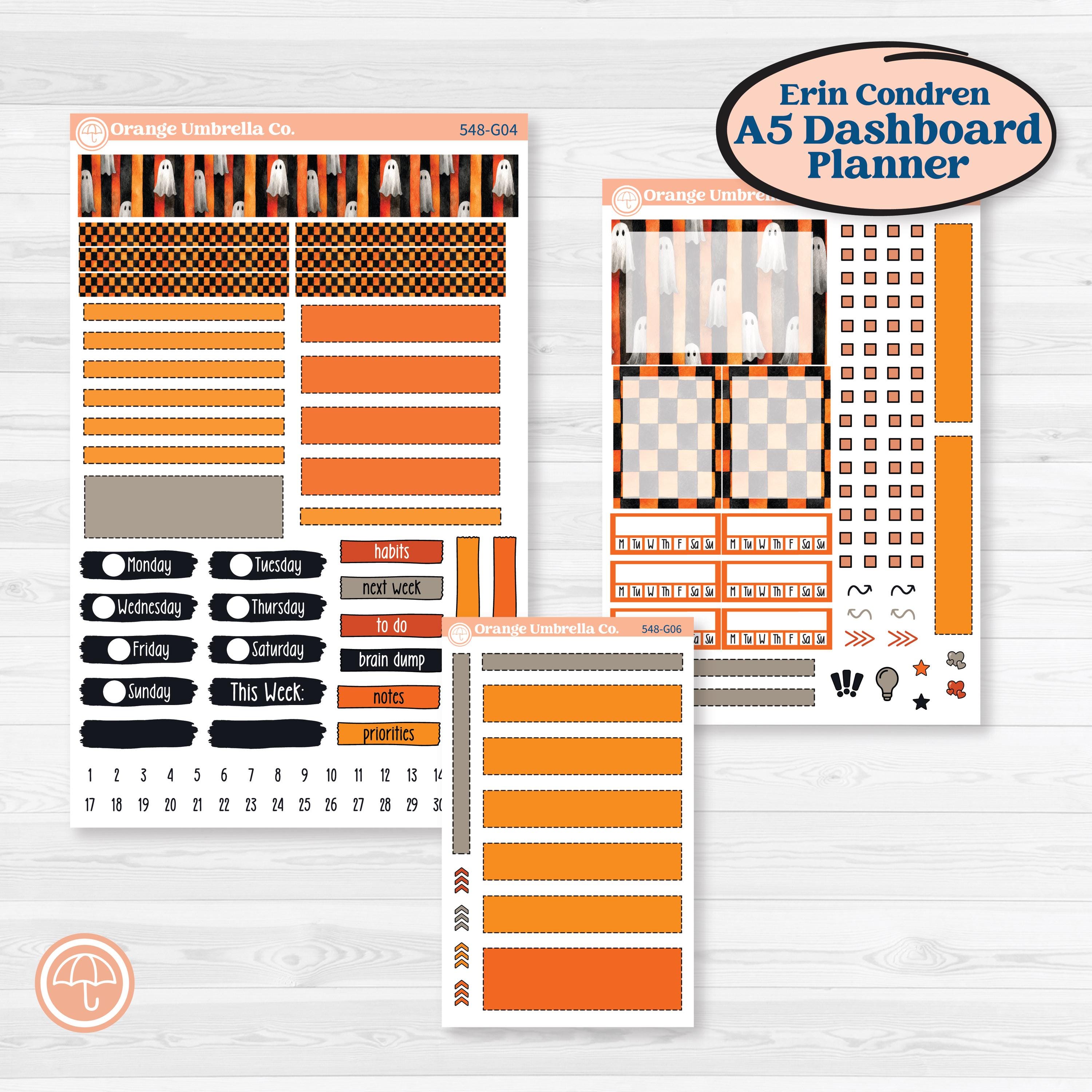 Halloween Planner Kit | Erin Condren A5 Weekly Dashboard Planner Kit Stickers | Carnival of Curiosities | KIT-548-G4