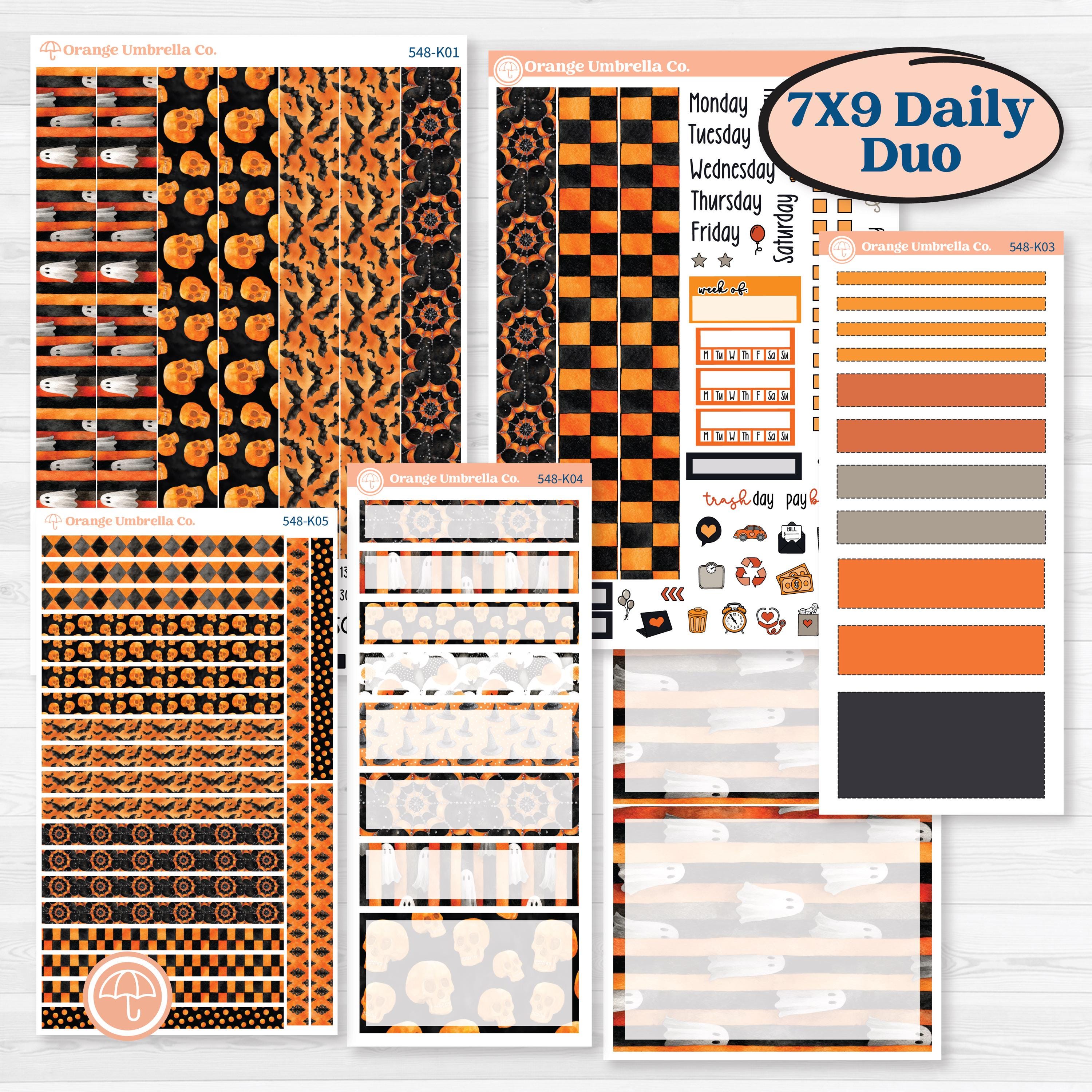 Halloween Planner Kit | 7x9 Erin Condren Daily Duo Planner Kit Stickers | Carnival of Curiosities | KIT-548-K