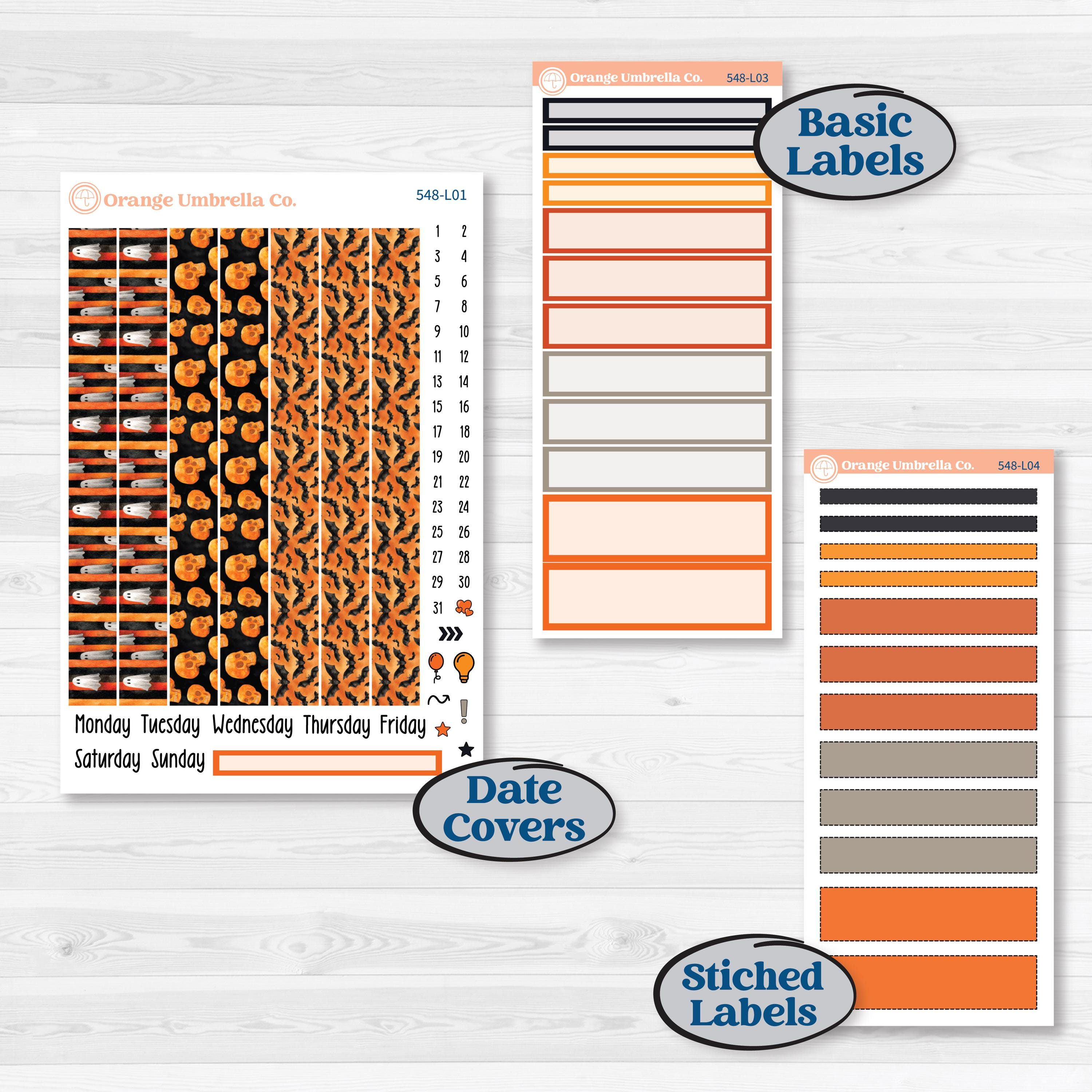 Halloween Planner Kit | 7x9 Plum Daily Planner Kit Stickers | Carnival of Curiosities | KIT-548-L