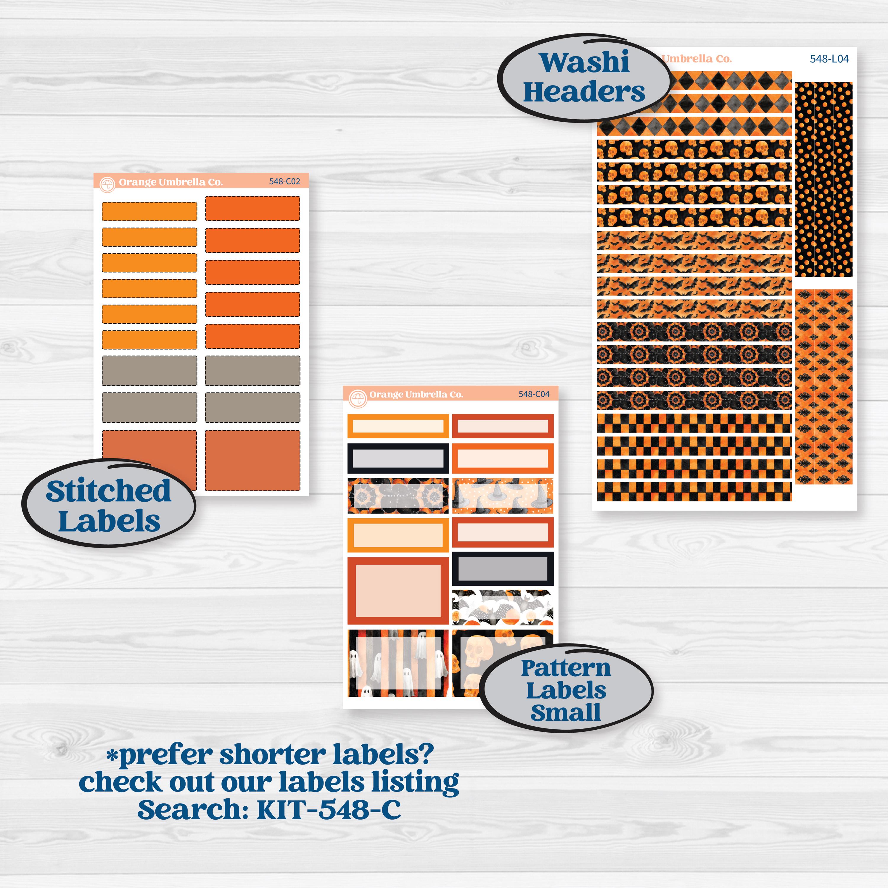 Halloween Planner Kit | 7x9 Plum Daily Planner Kit Stickers | Carnival of Curiosities | KIT-548-L