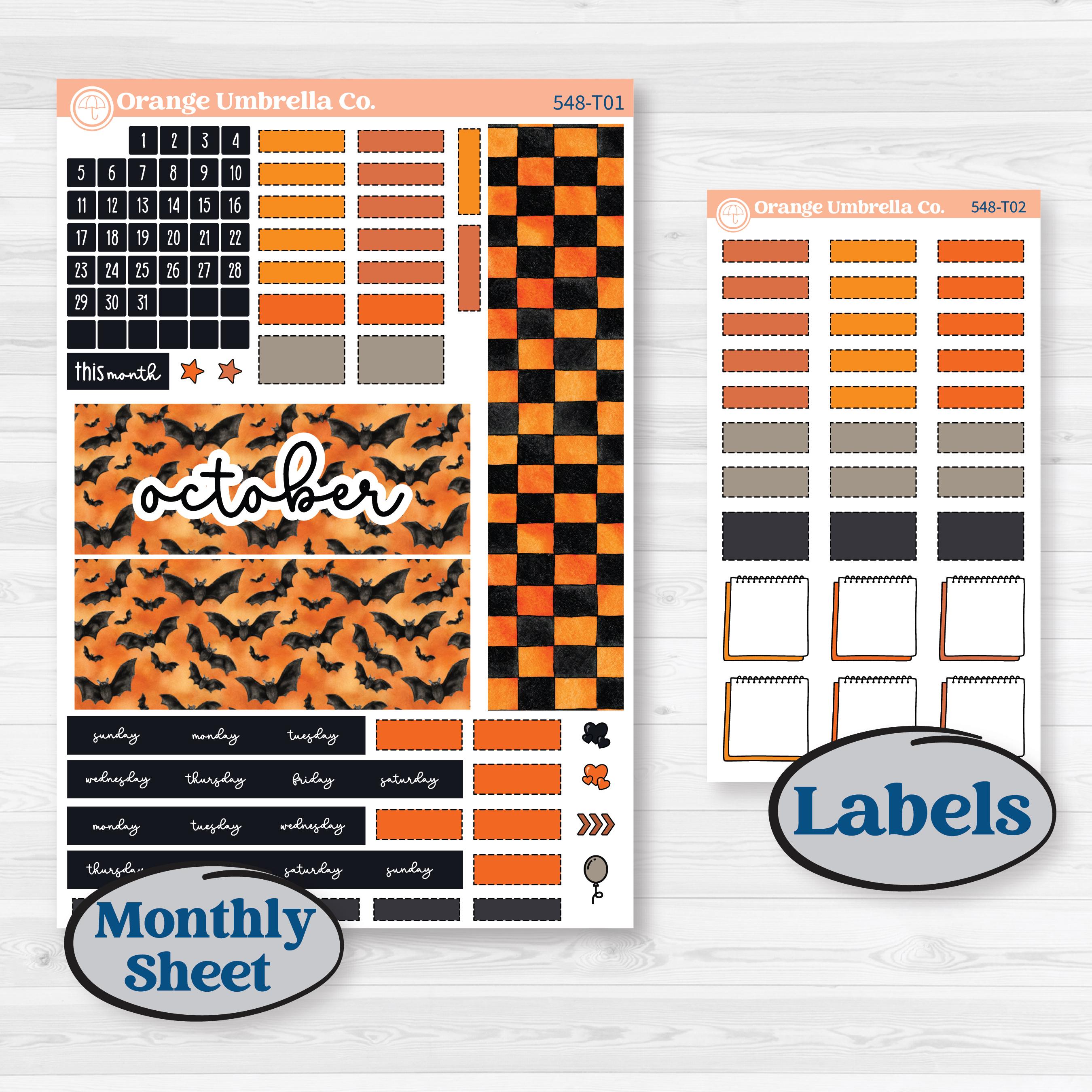 Halloween Planner Kit | Hobonichi Weeks Monthly Planner Kit Stickers | Carnival of Curiosities | KIT-548-T