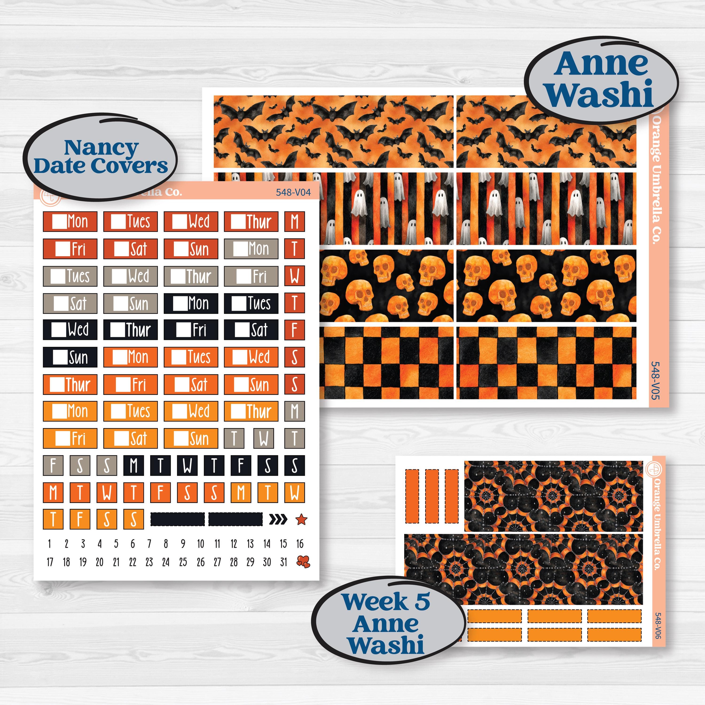 Halloween Planner Kit | Laurel Denise Nancy Large & Anne Large Planner Kit Stickers | Carnival of Curiosities | KIT-548-V