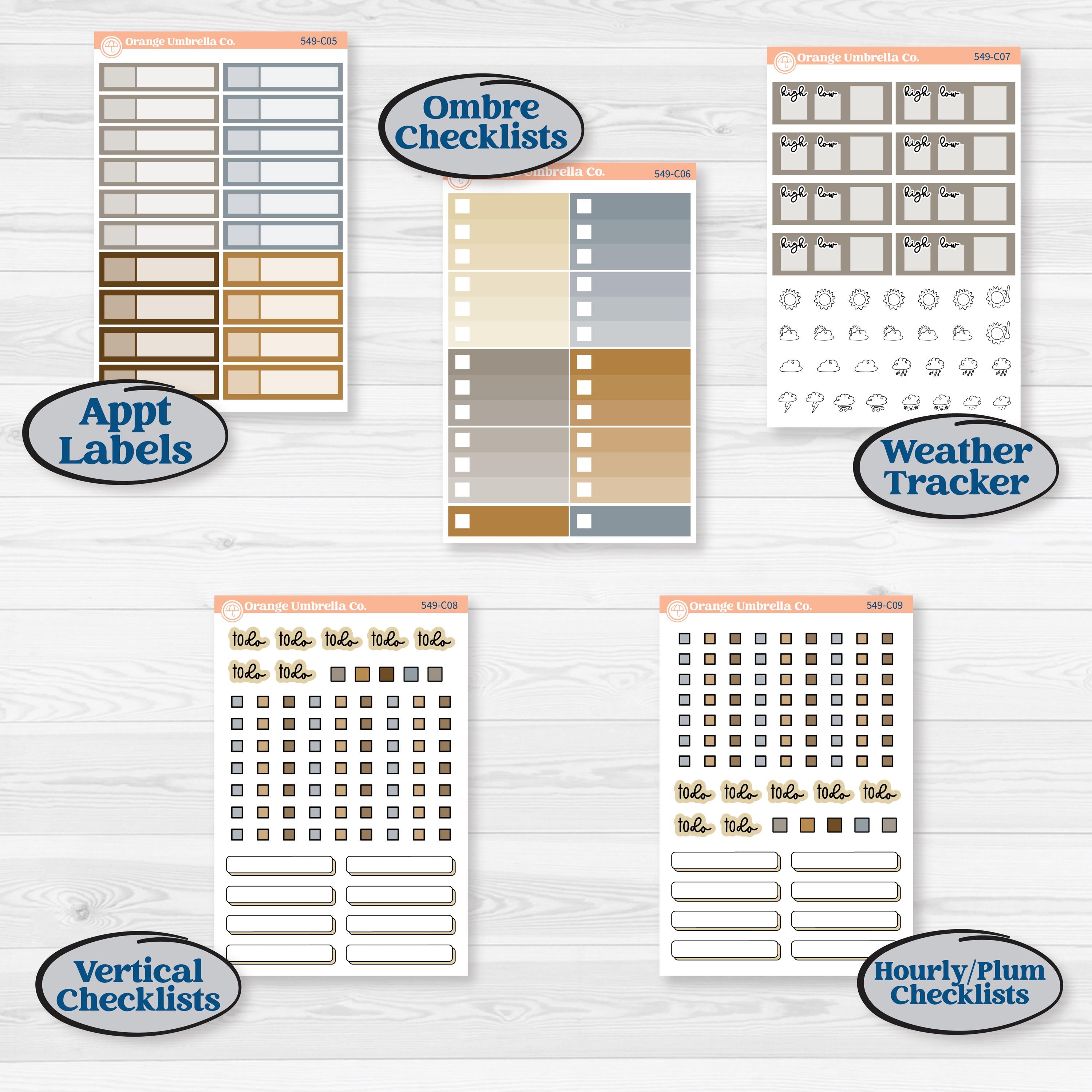 Blue Autumn Planner Kit | Weekly Add-On Labels Planner Kit Stickers | Farmhouse Fall | KIT-549-C