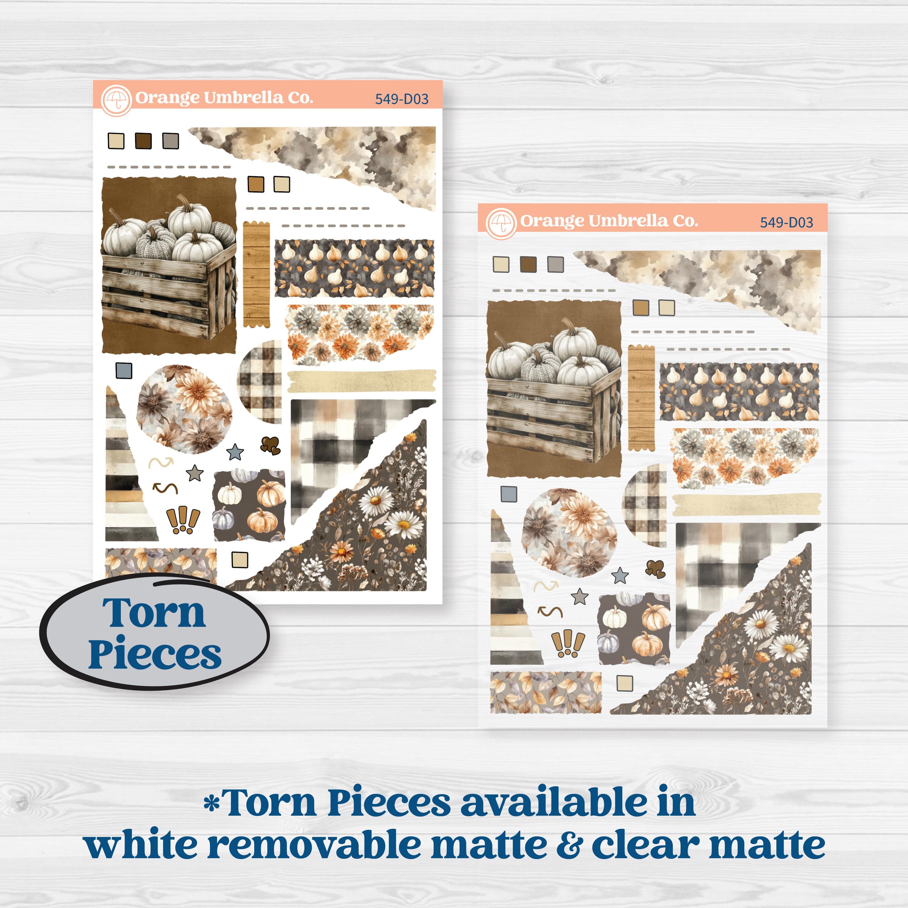 Blue Autumn Planner Kit | Journaling or Scrapbooking Kit | Creative Junk Journal Planner Stickers | Farmhouse Fall | KIT-549-D