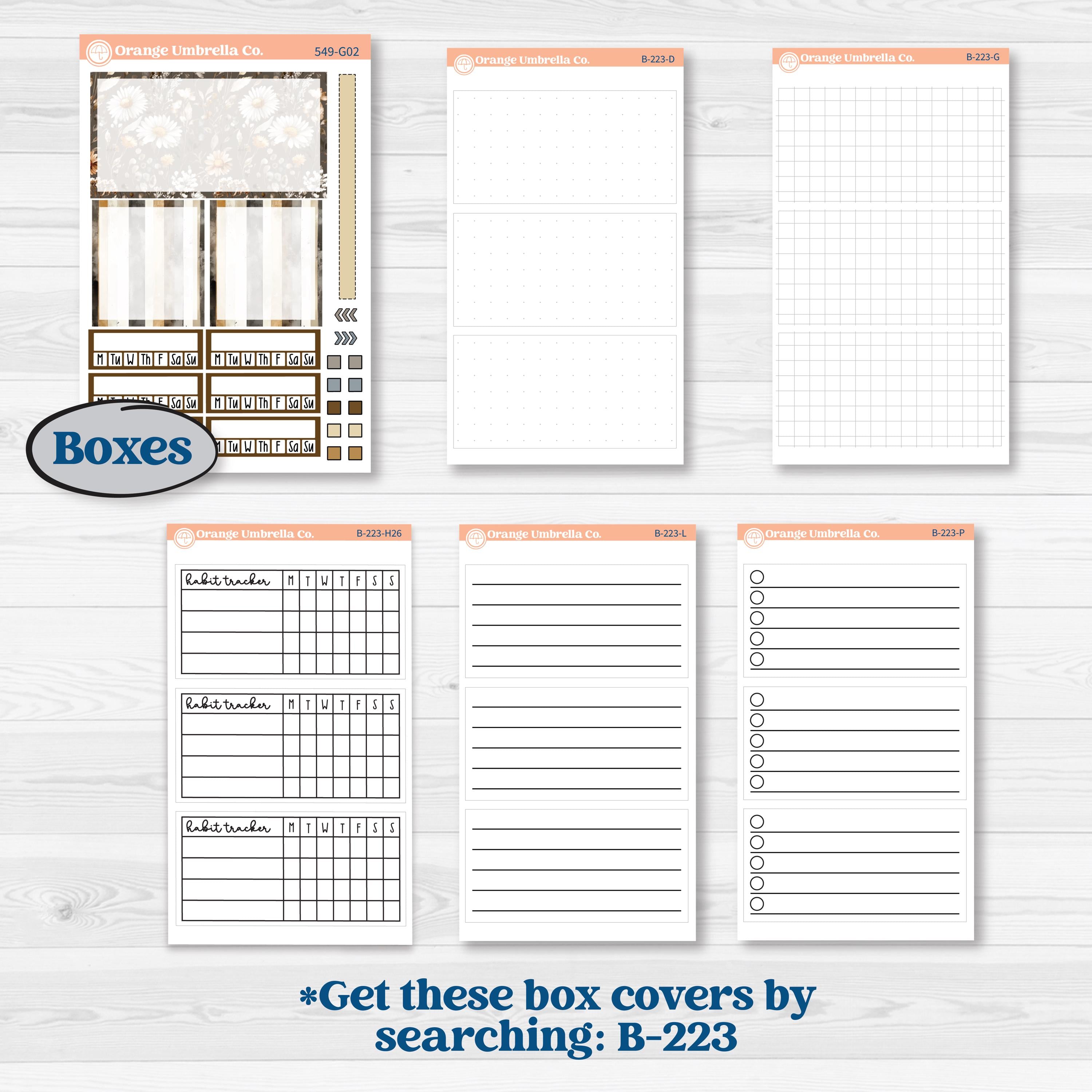 Blue Autumn Planner Kit | Erin Condren 7x9 Weekly Dashboard Planner Kit Stickers | Farmhouse Fall | KIT-549-G