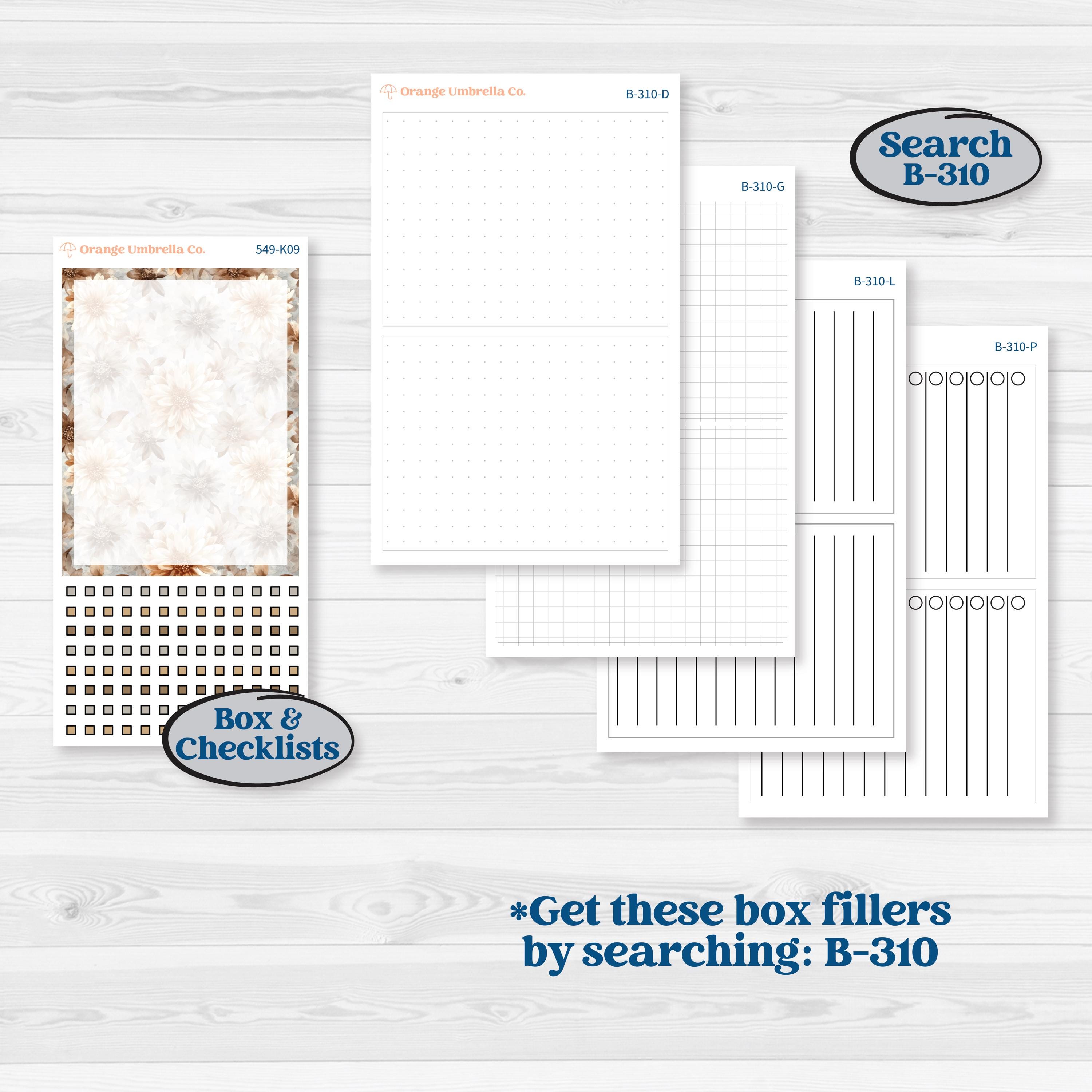 Blue Autumn Planner Kit | 7x9 Erin Condren Daily Duo Planner Kit Stickers | Farmhouse Fall | KIT-549-K